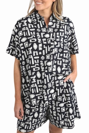 ETCHED GEO SHIRT - 5542019 Stretchable Material