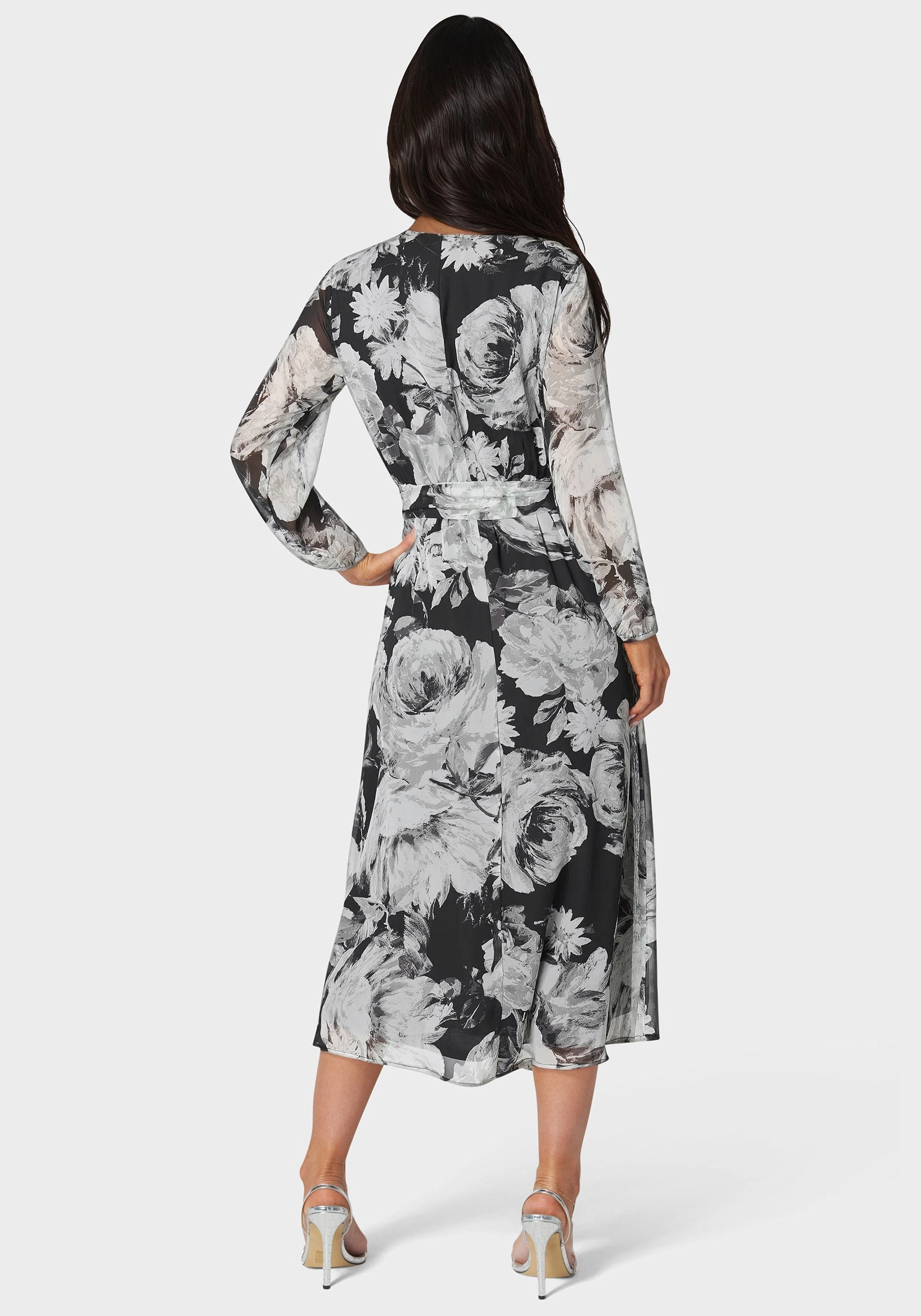 Countryside-Style Casual Layers Surplice Chiffon Midi Dress