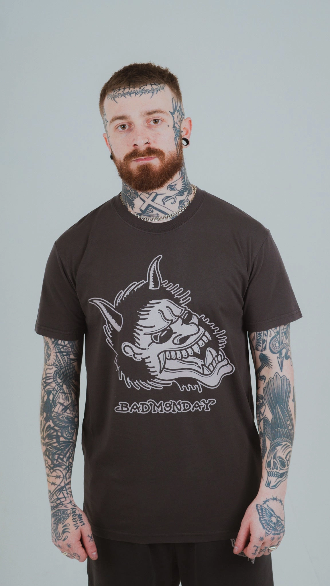 Hannya Faded Tee / Front Print UPFProtection