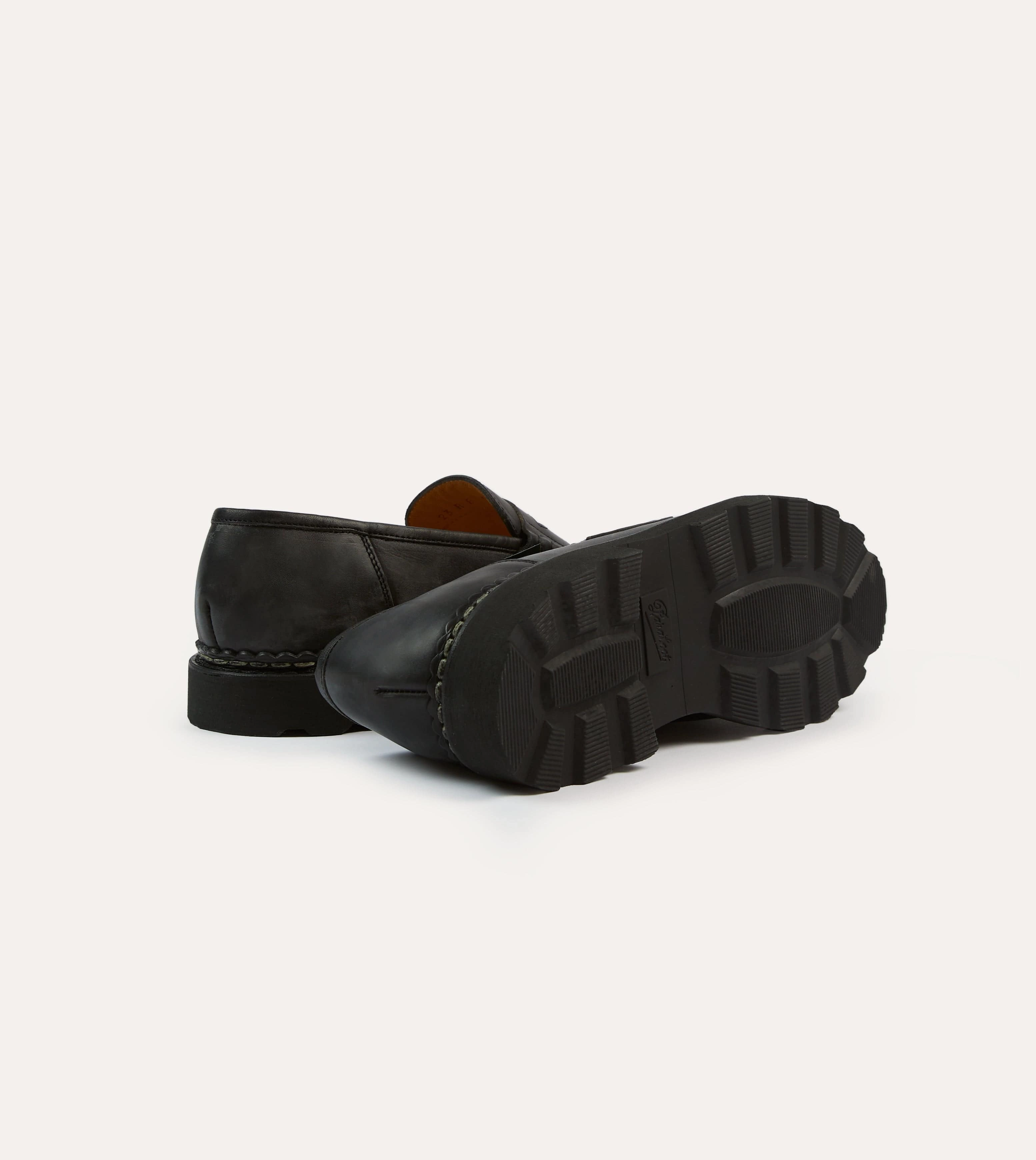 Paraboot Reims Black Leather Loafer Soft Edge Modern Line