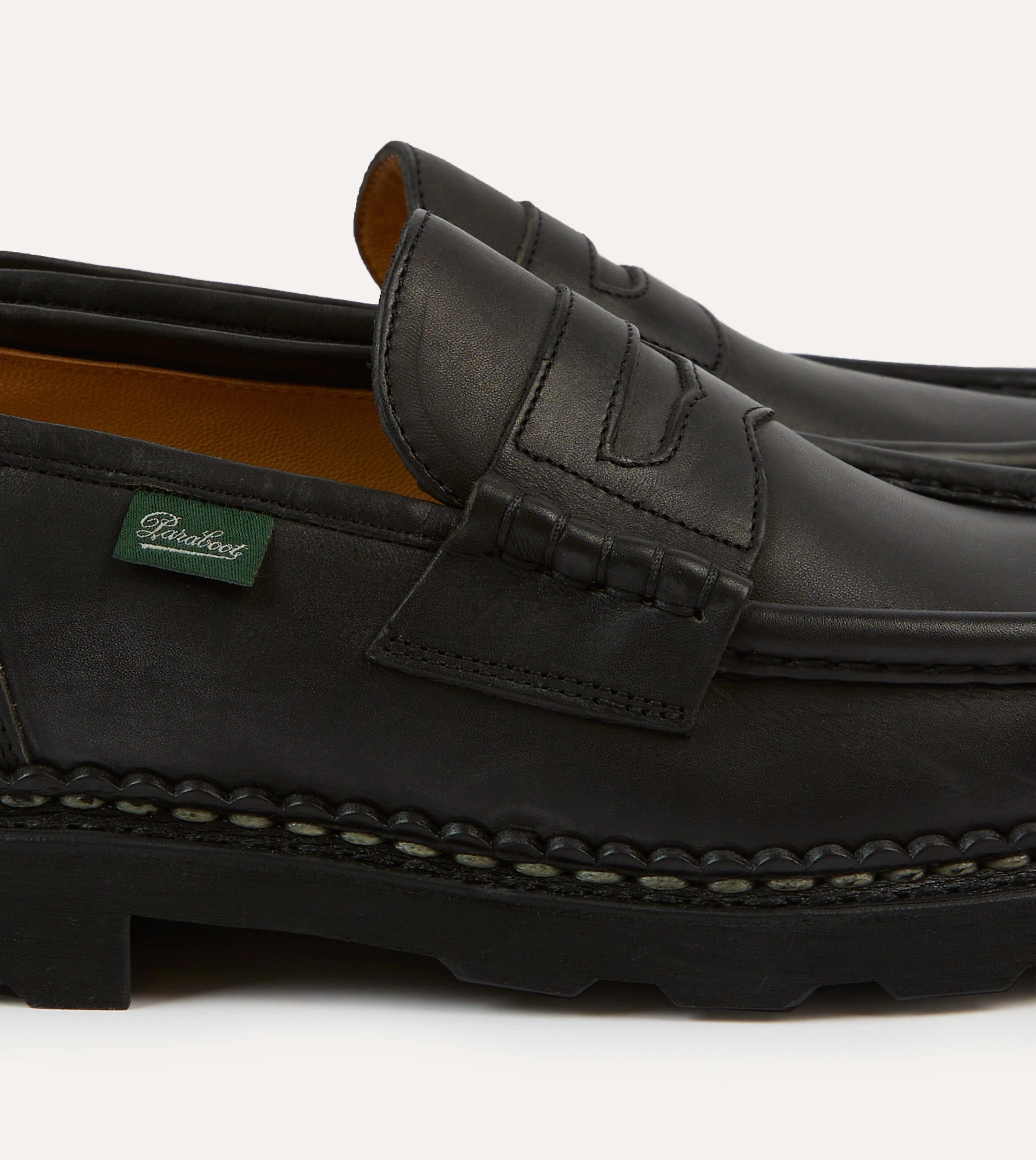 Paraboot Reims Black Leather Loafer Quiet Step Essential Layer