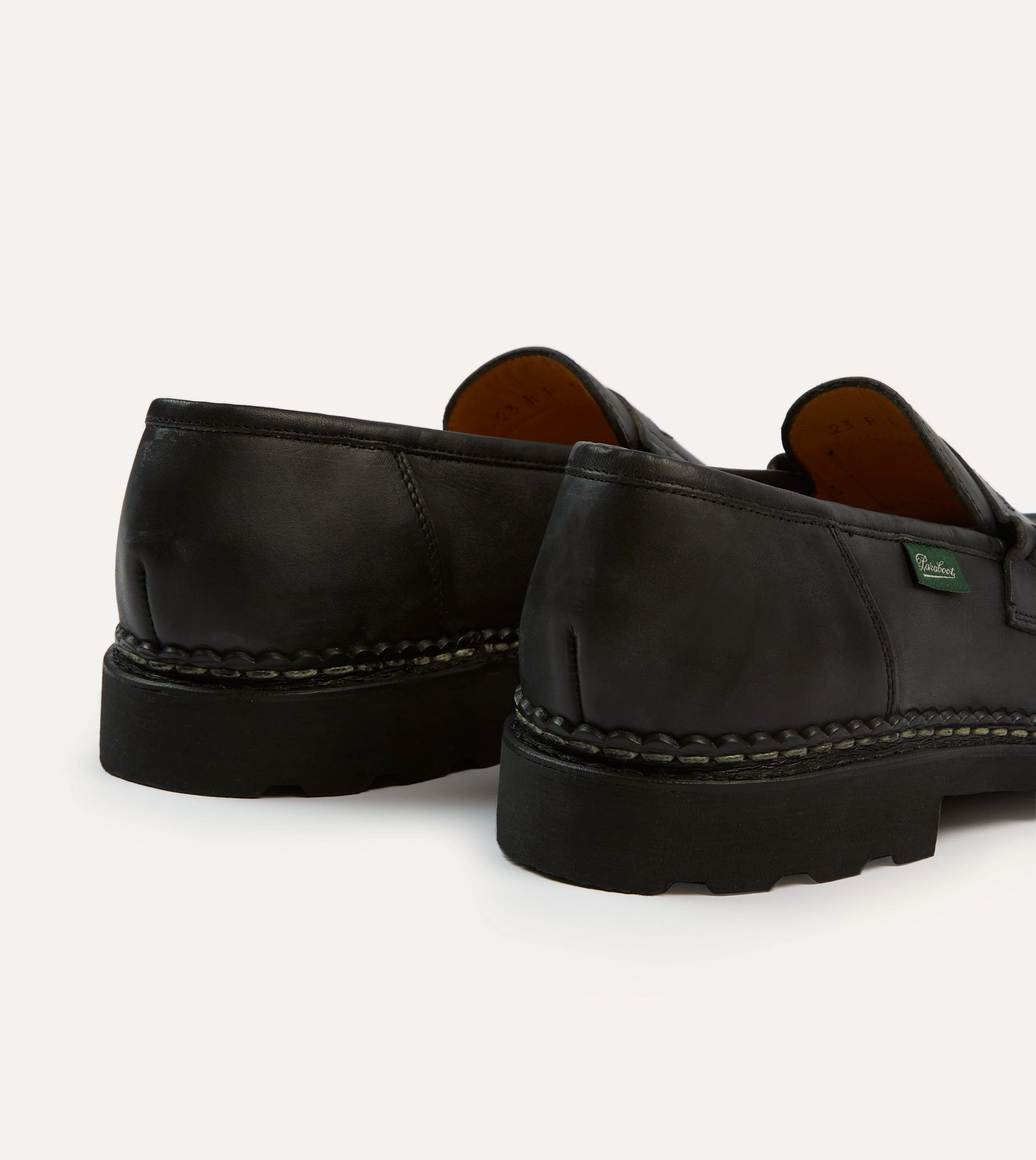 Paraboot Reims Black Leather Loafer Seamless Interior Finish