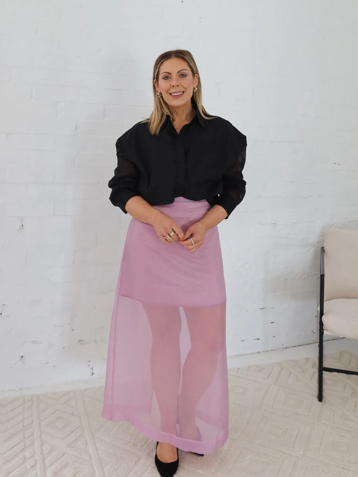 Button Details Essential Style Remy Skirt- Lilac