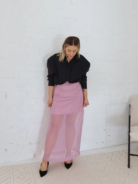 Remy Skirt- Lilac Crisscross Details