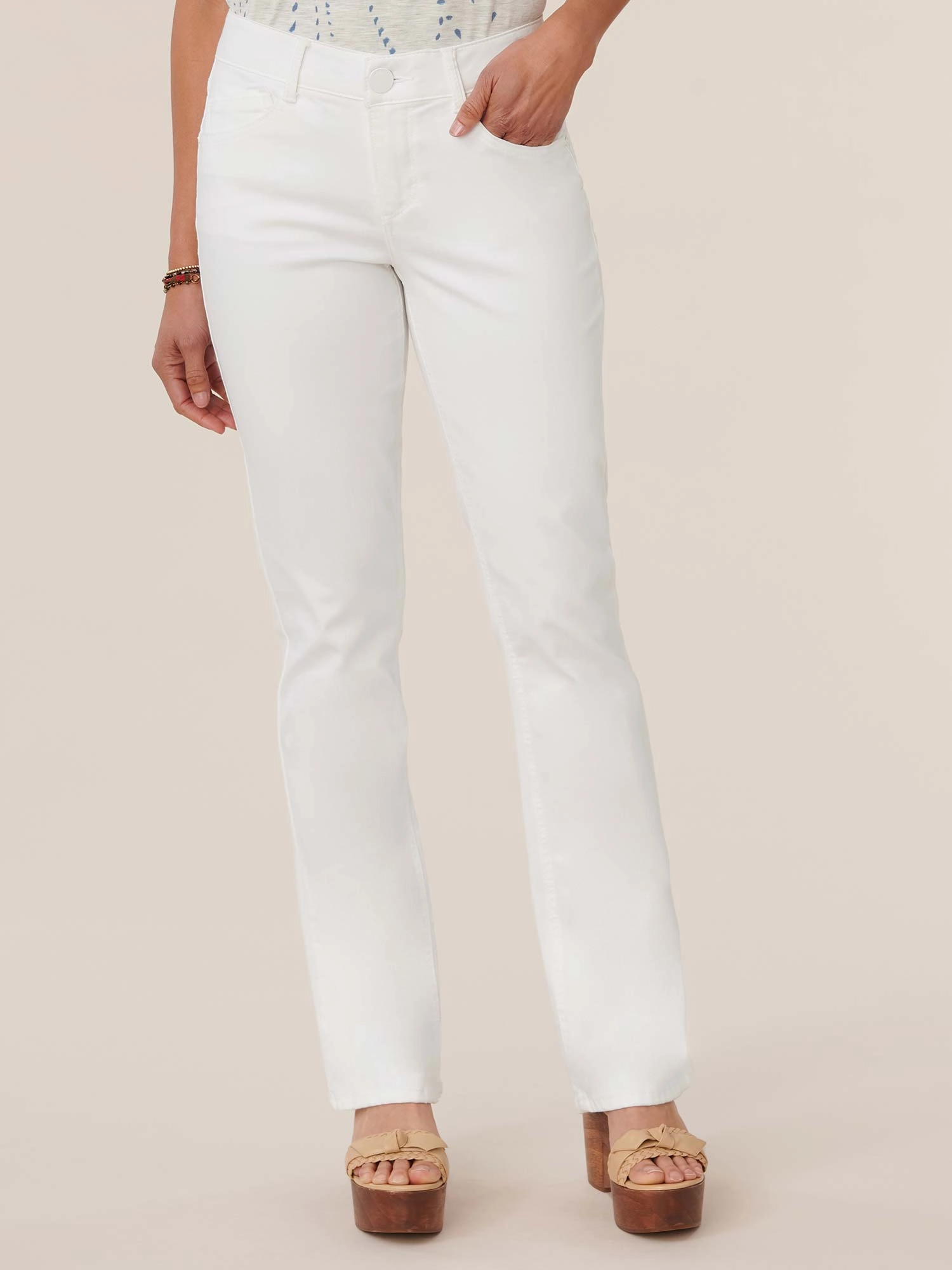 Low Maintenance "Ab"solution? Itty Bitty Bootcut White Jeans