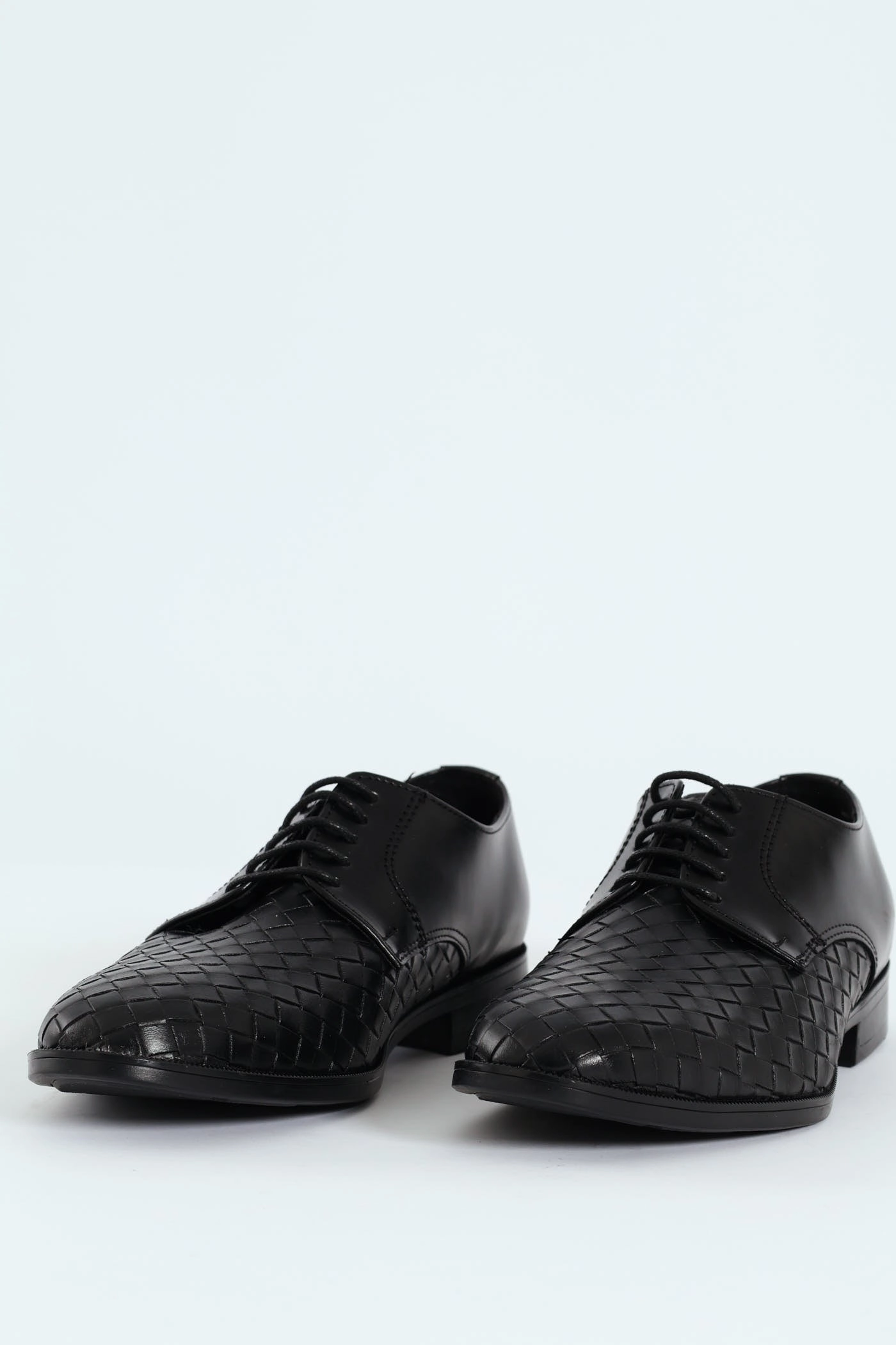 Weave Upper Lace Up Formal Shoe - Black City Prep