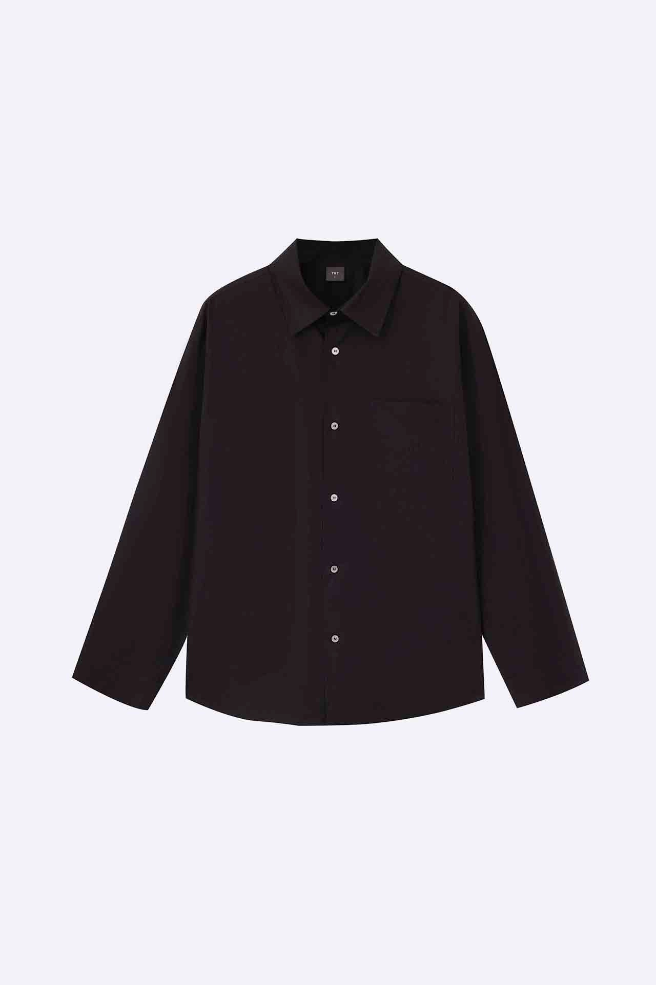 Button Up Classic Shirt - Black [AT] Light and Cozy