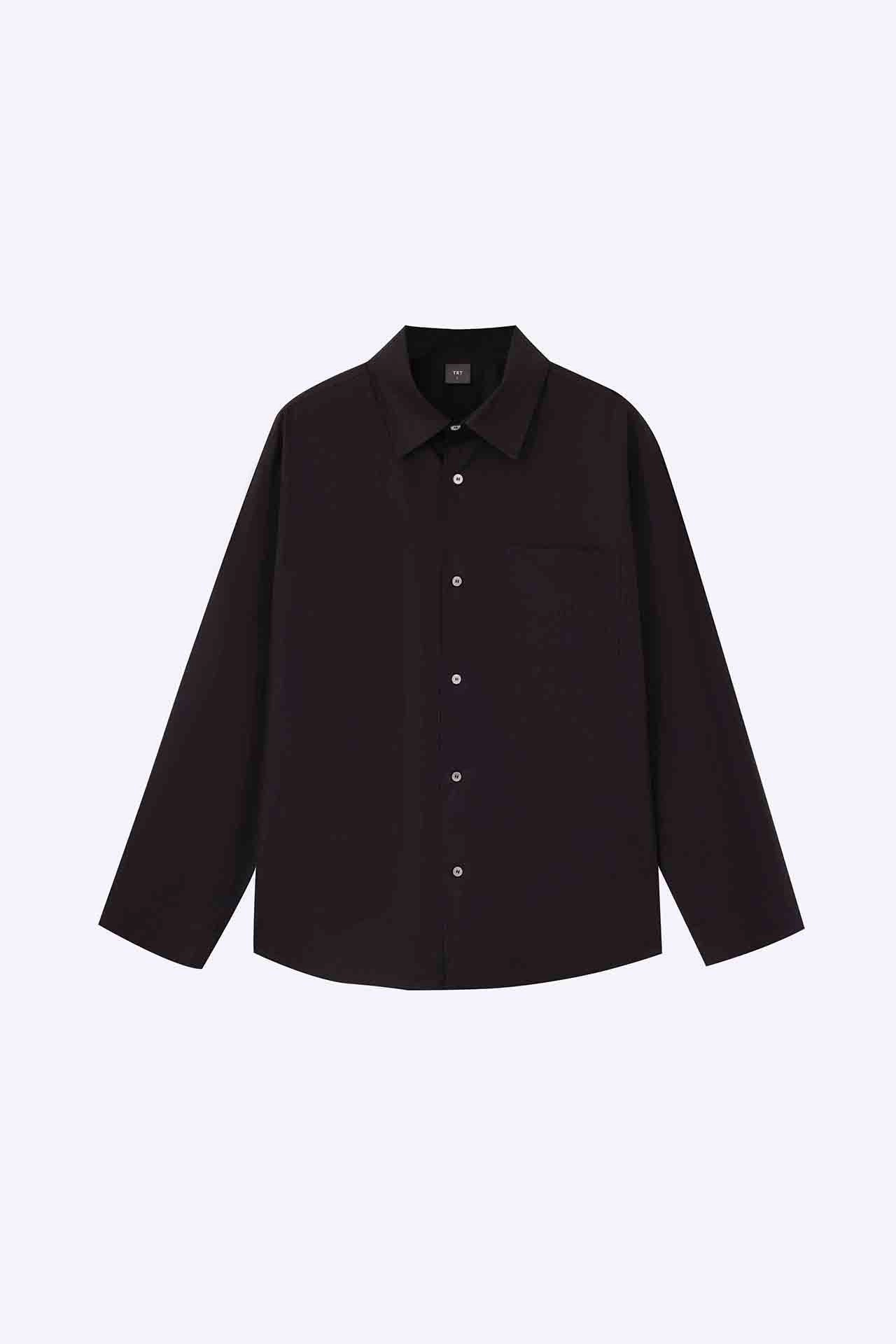 Unisex versatility Bold and Comfortable Button Up Classic Shirt - Black [AT]
