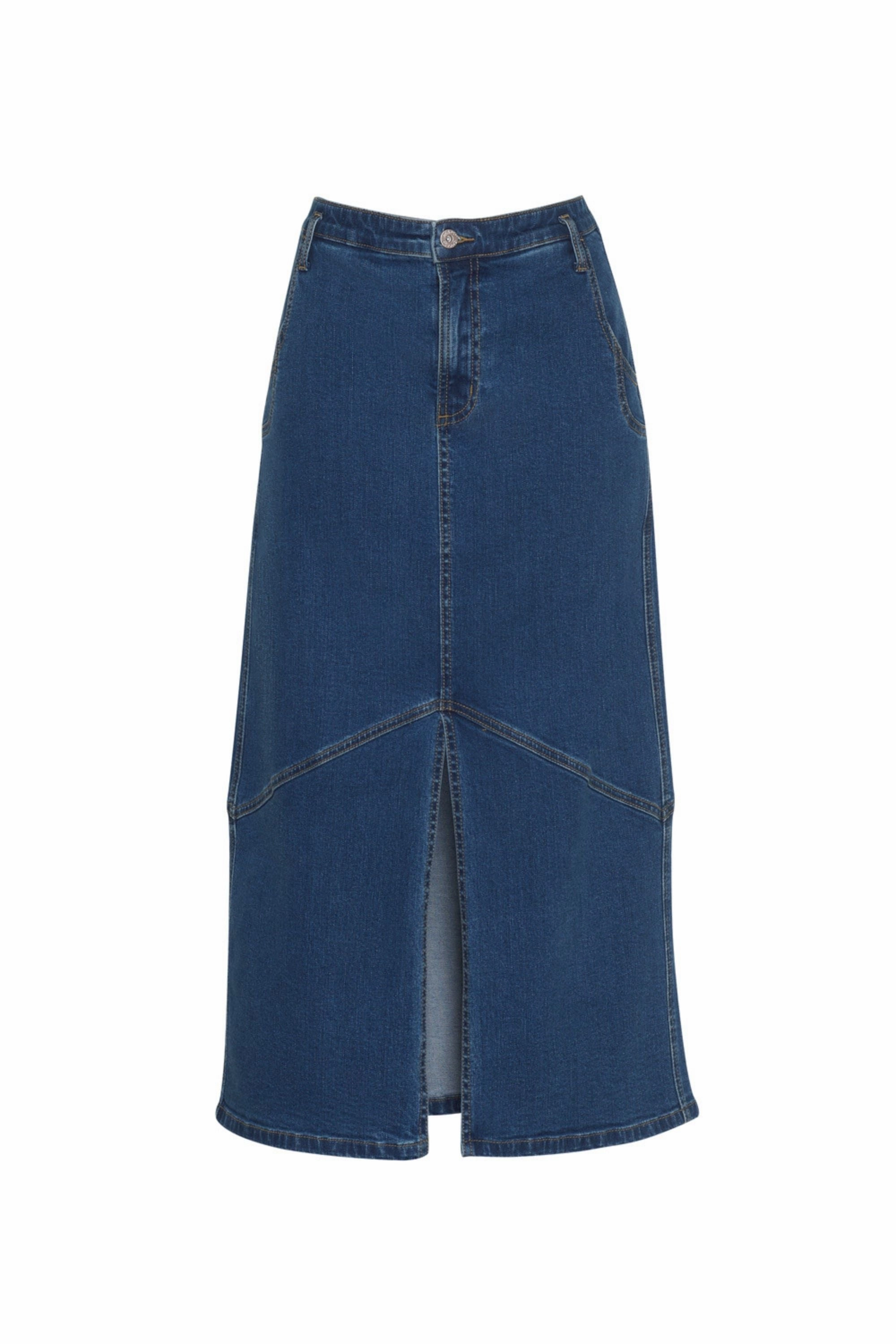 Stretchable Waist MOTO DENIM SKIRT - MS1342