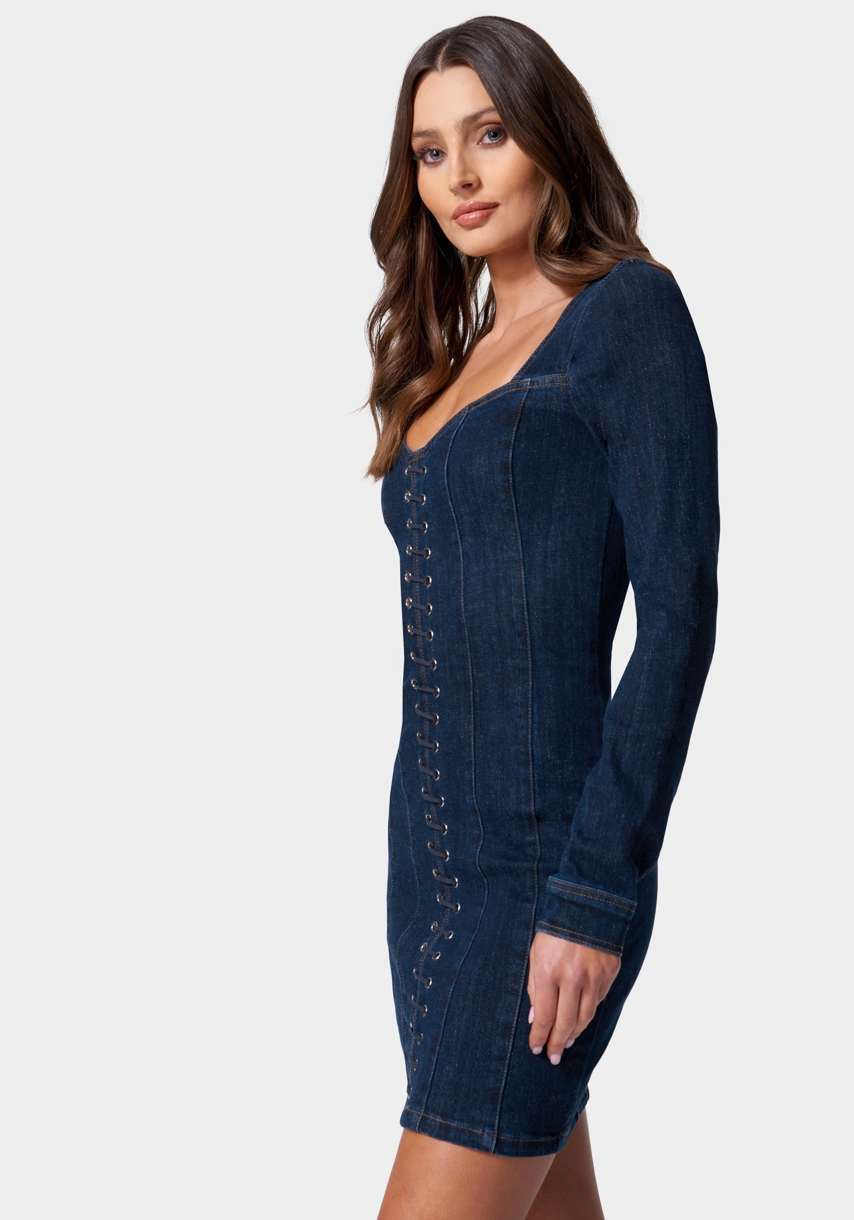 Eyelet Detail Denim Dress single wear