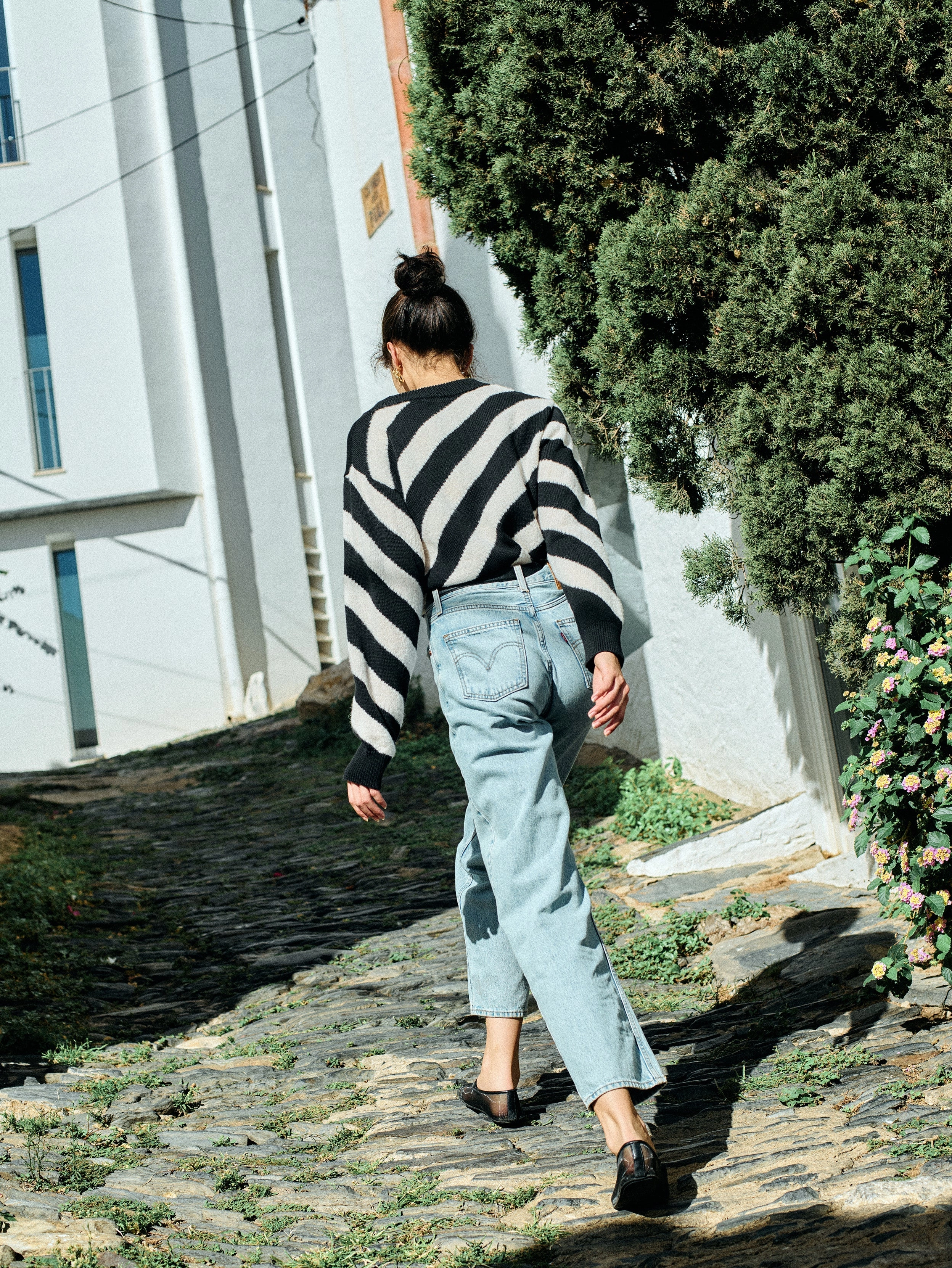 Fabienne Sweater - Parchment Regatta Stripe Comfy Layering