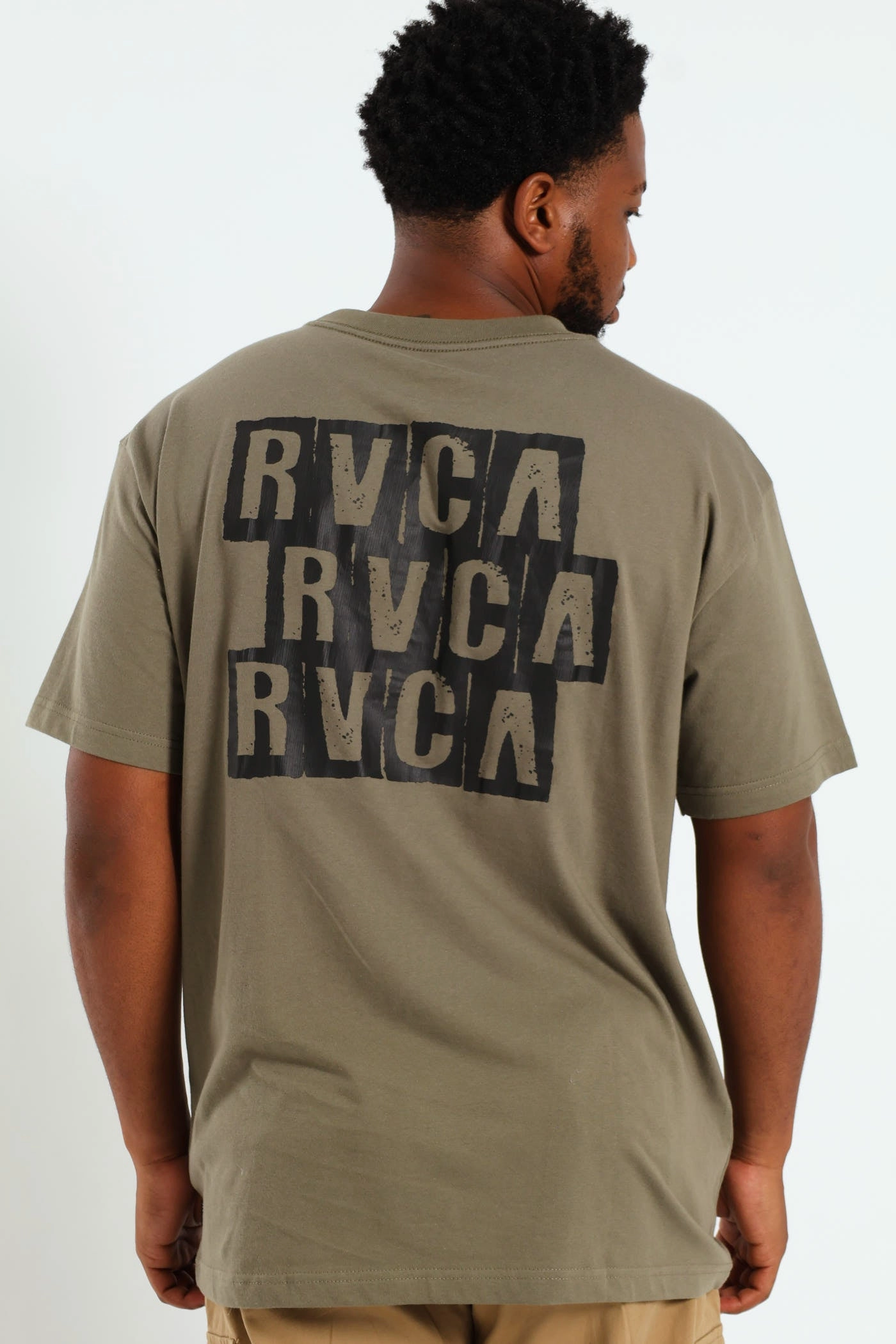 Blocked Tee - Olive TaglessCollar