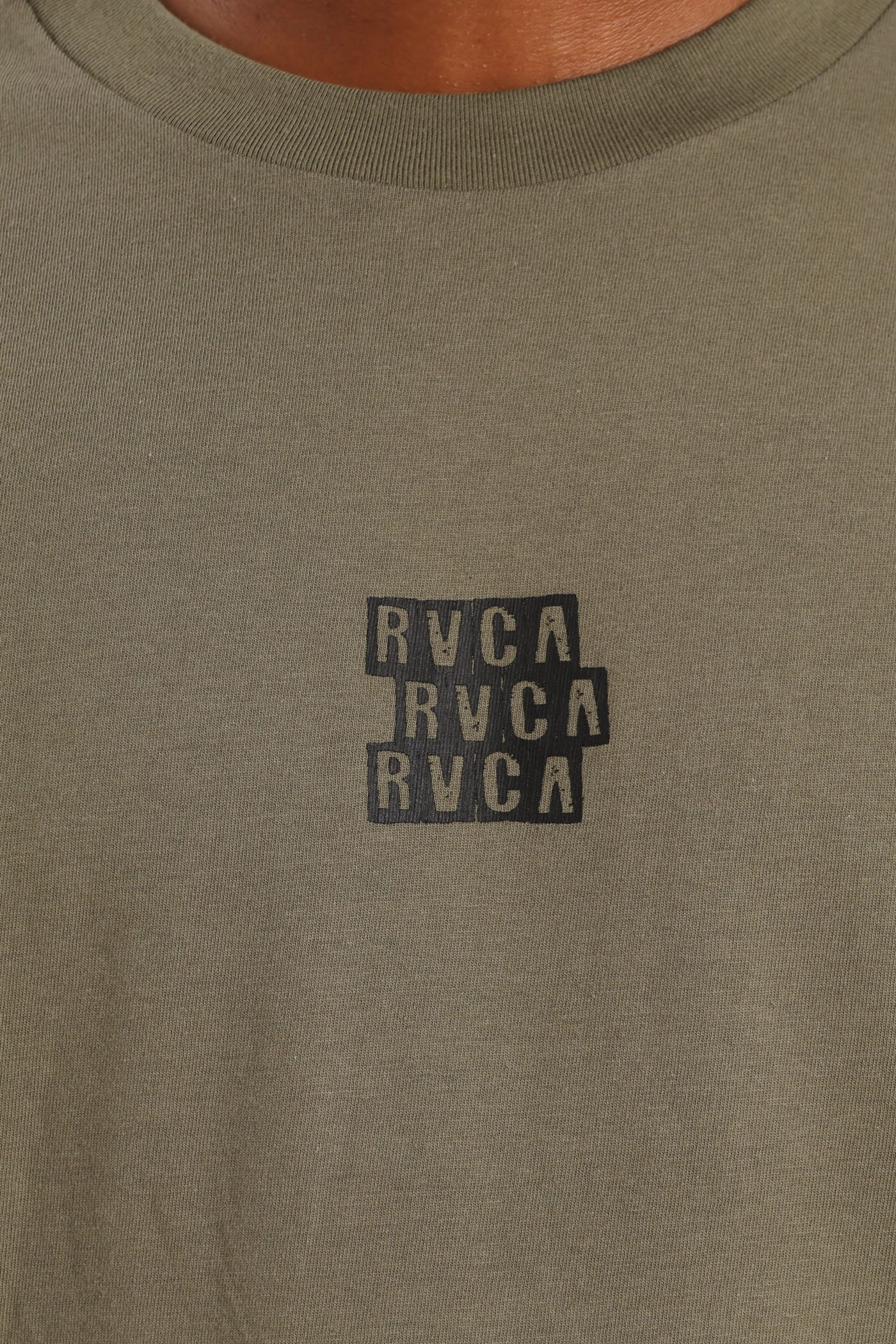 Non Toxic Printing Blocked Tee - Olive