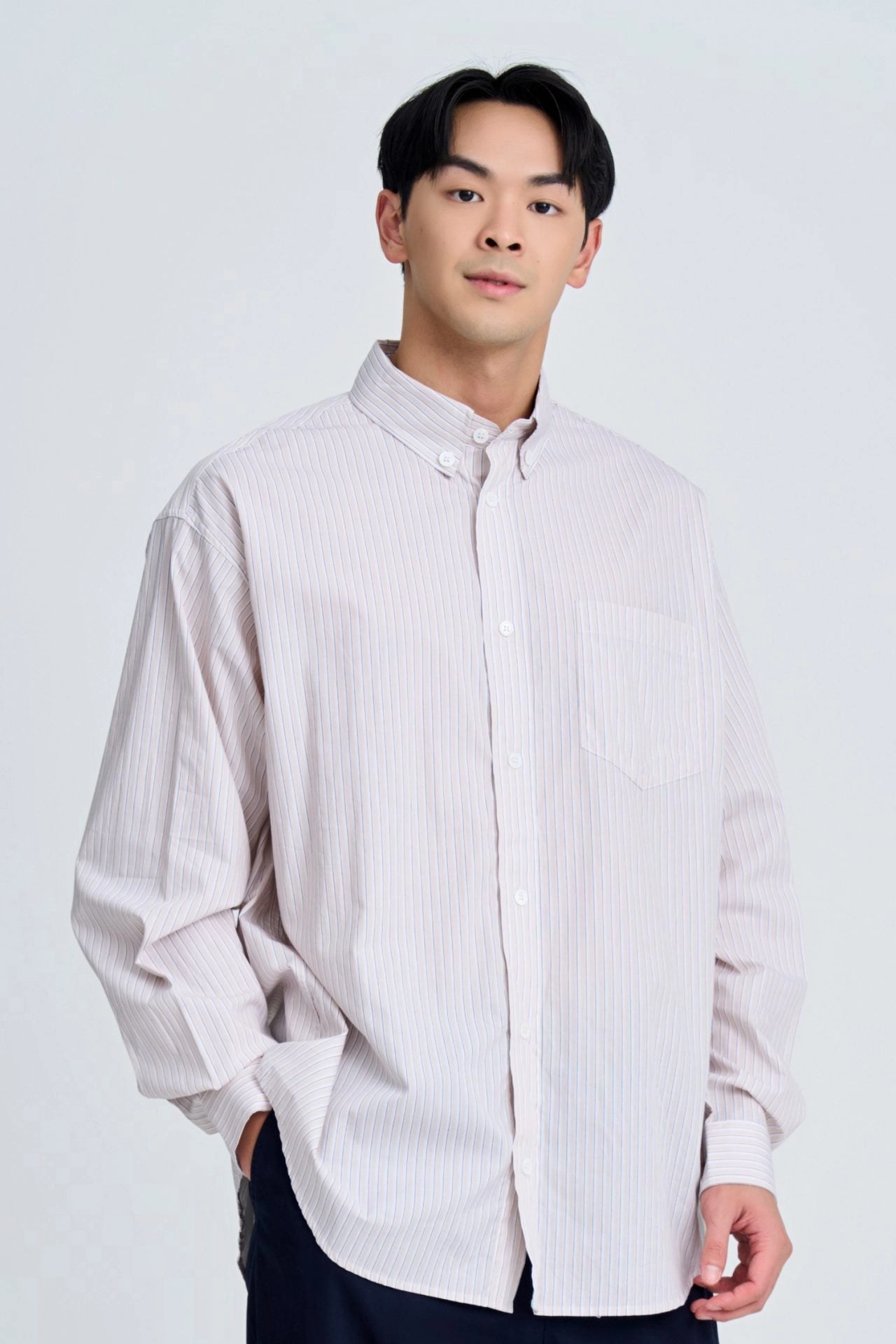 Oversized Striped Shirt [AT] Relax Comfort Style