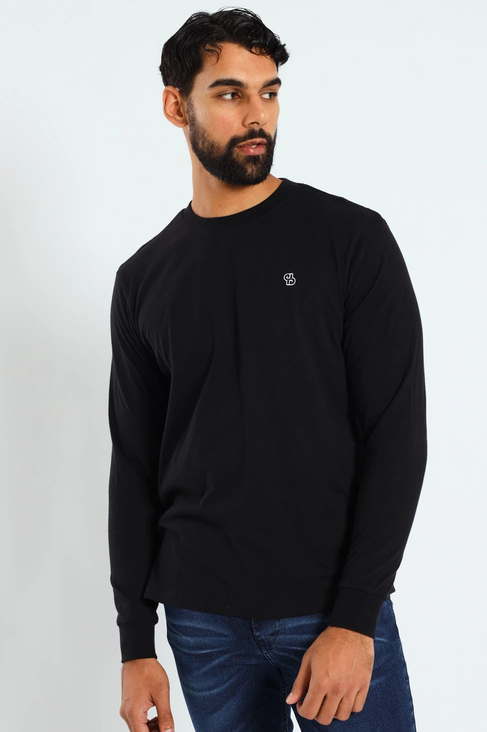 anti static coating Long Sleeve Slub Tee - Black