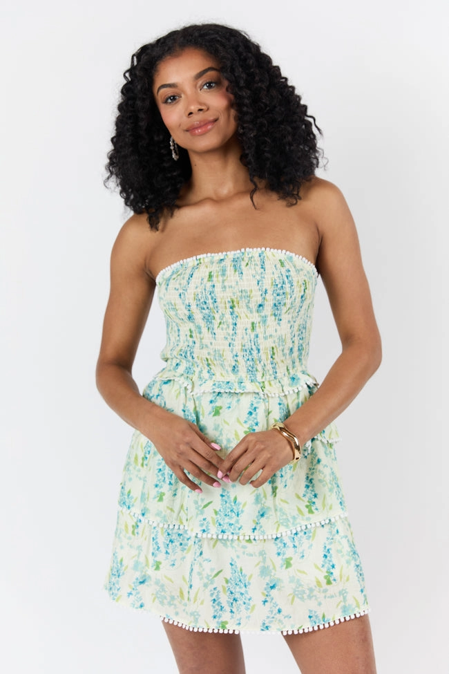 Fitted Shape Brunch Fit Garden Essence Multi Floral Strapless Mini Dress FINAL SALE