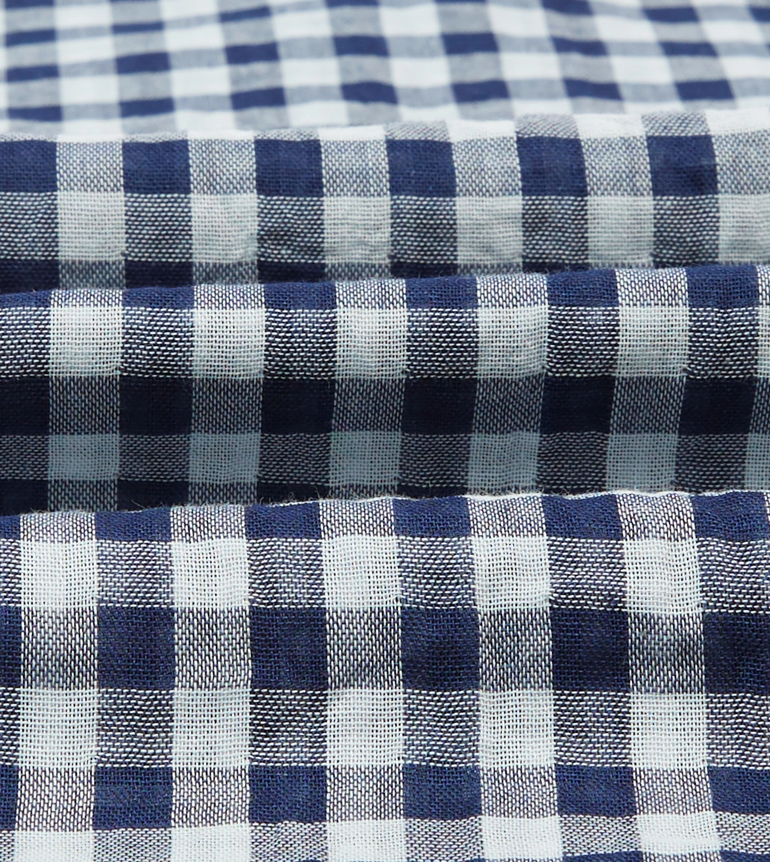 Navy Gingham Cotton Reversible Smock Flexible Shoulder Panels Rugged Style