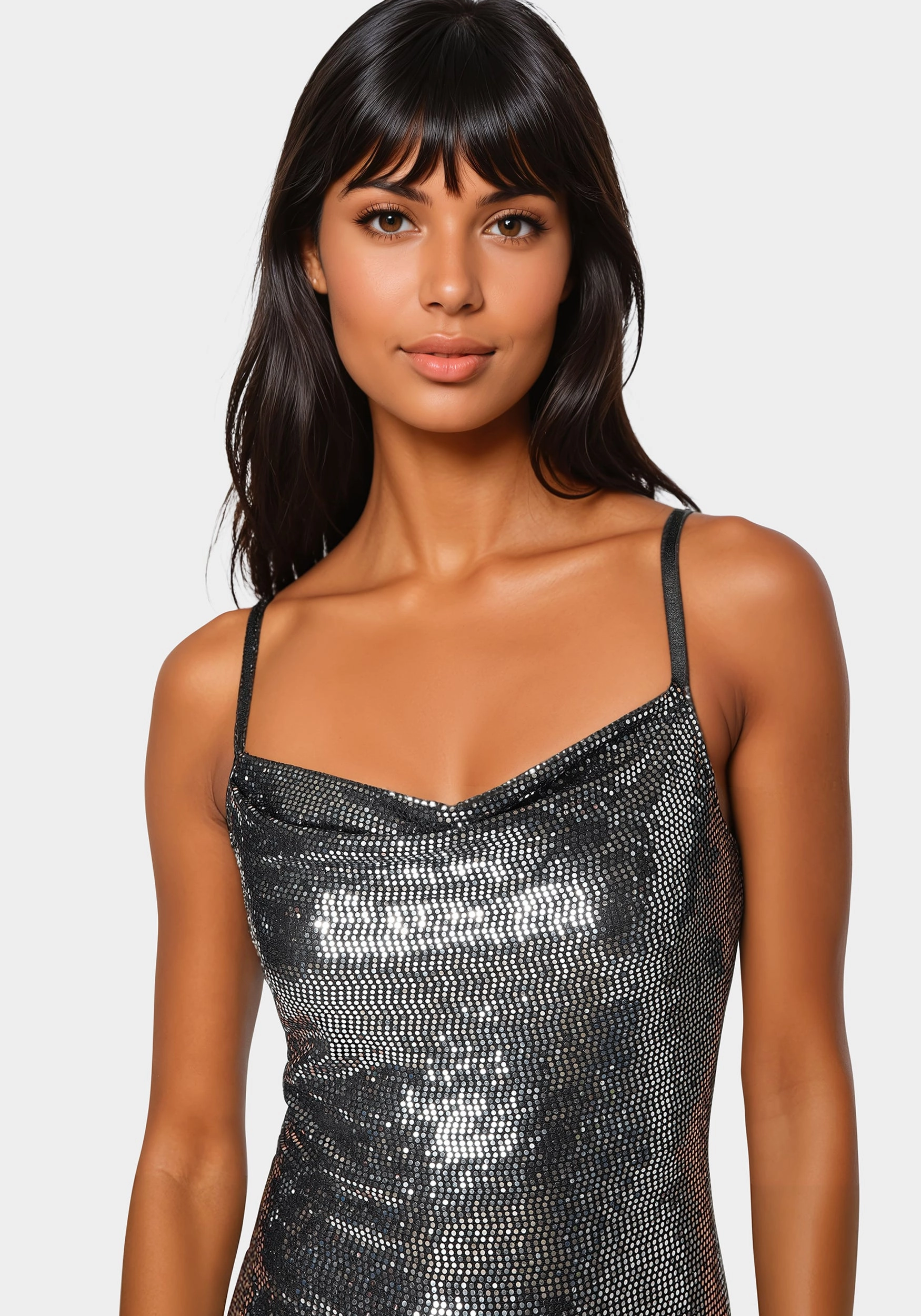 Pop Texture Body Positive Ombre Sequin Maxi Slip Dress