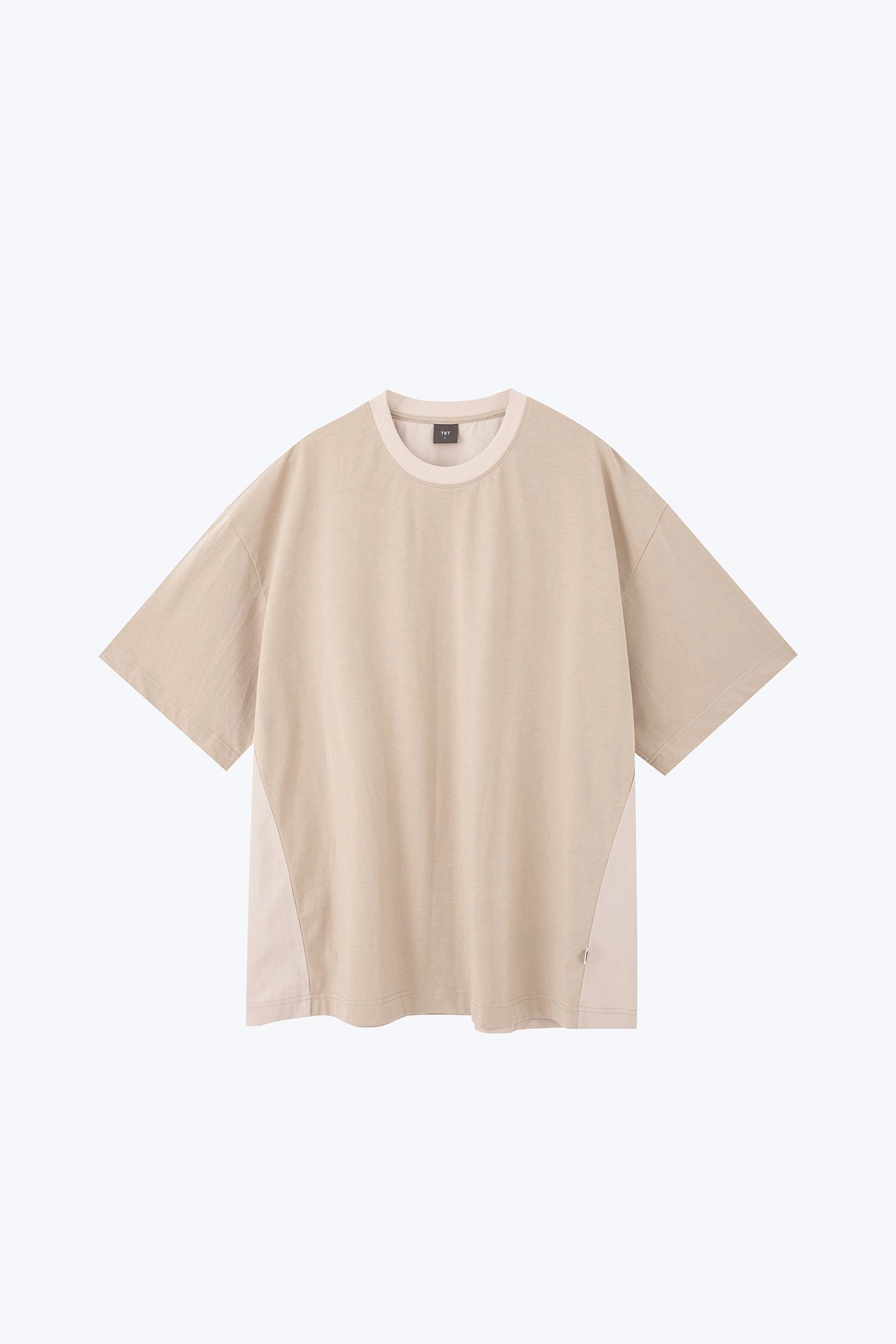 AbrasionResistant Surface Dual Fabric Oversized Tee - Khaki [AT]