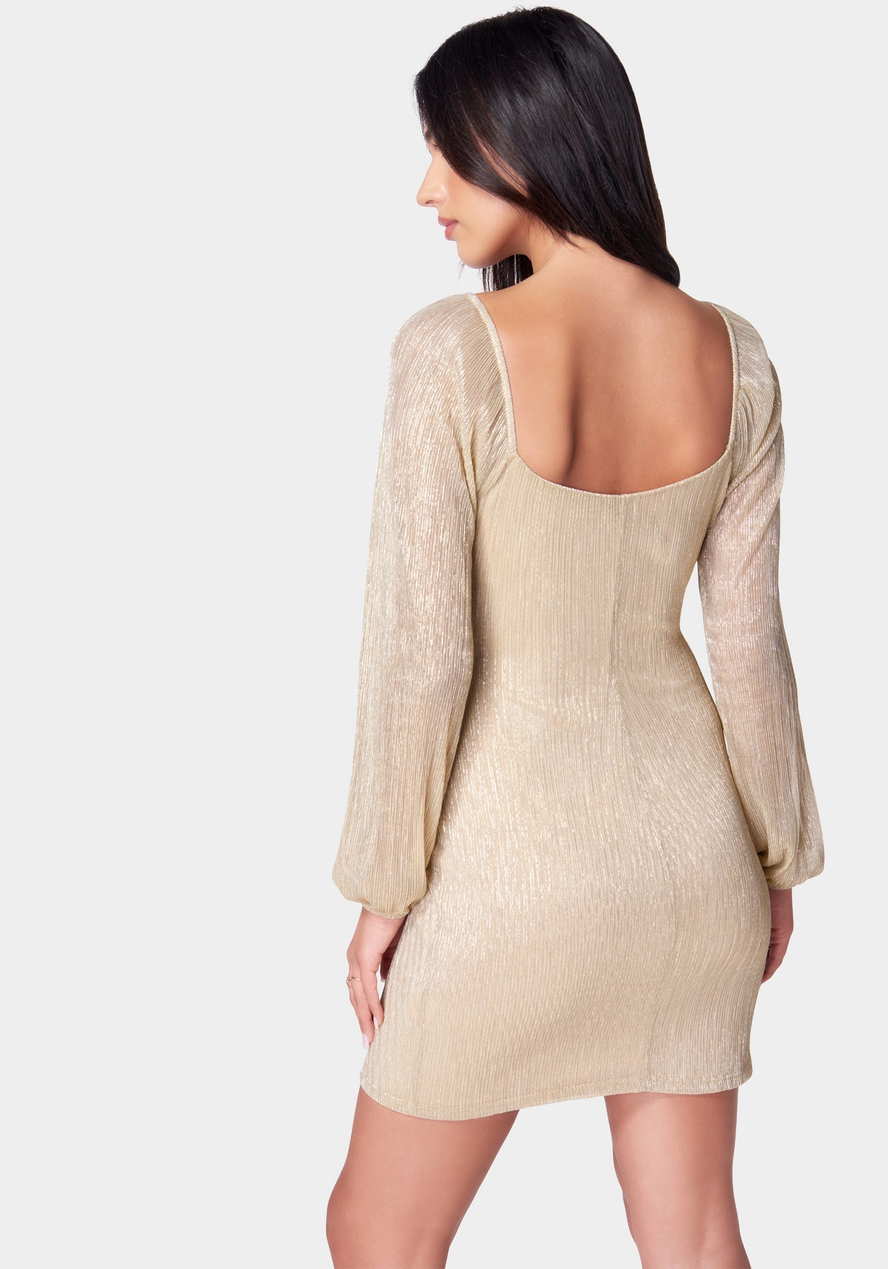 Dolce Pleat Square Neck Dress Chic Direction Soft Wear