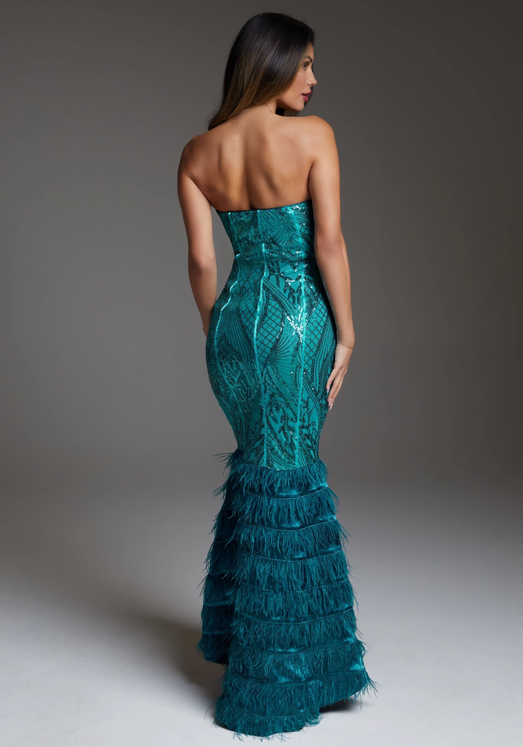 Feather Gown Versatile Fit Chic Direction
