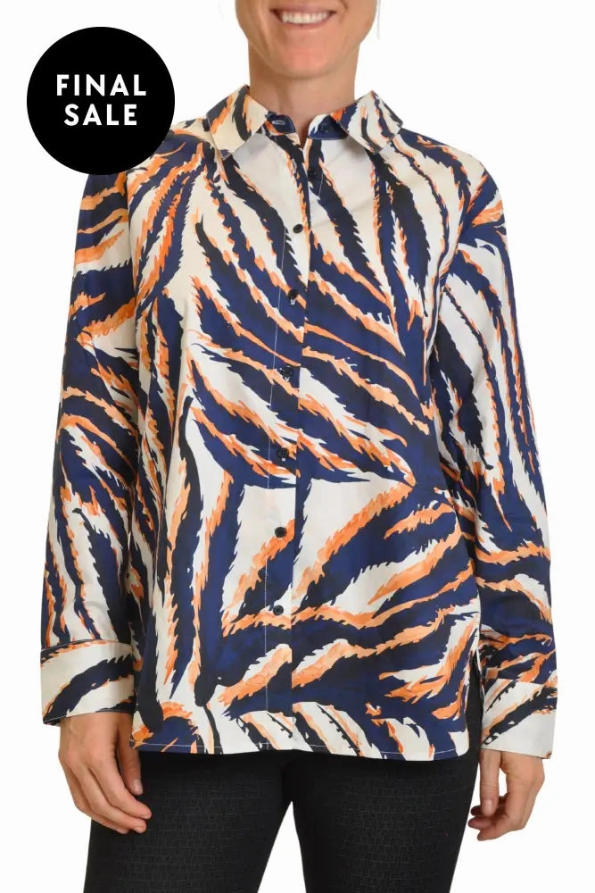 Reinforced Side Vents mix and match FERN PRINT SHIRT - YT24W4144