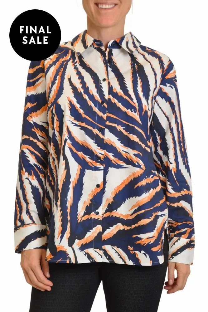 Geometric Design FERN PRINT SHIRT - YT24W4144