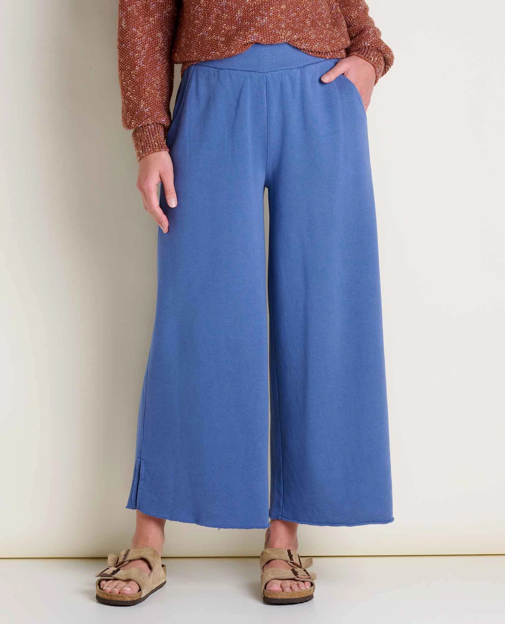 Stain Resistant Weave Fernscape Wide Leg Pant