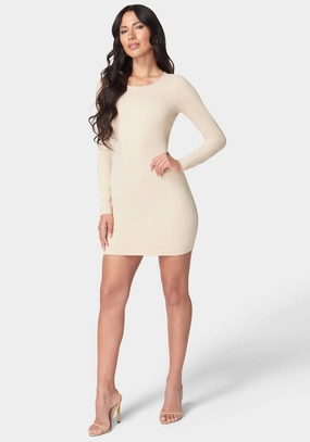 Tie Back Knit Mini Dress Side Tie