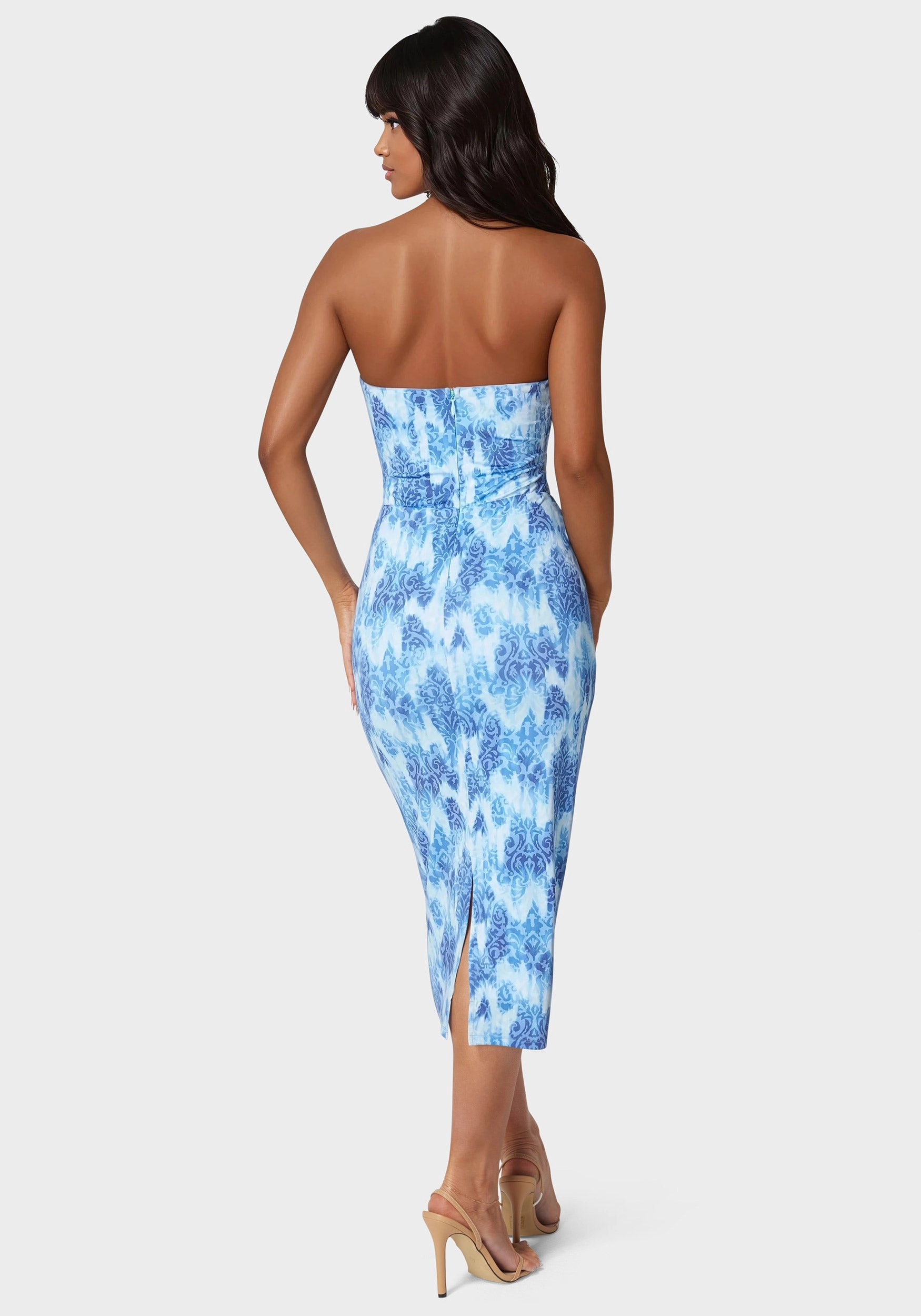 Beach Moment Stylish Cut Printed Front Cutout Midi Dress