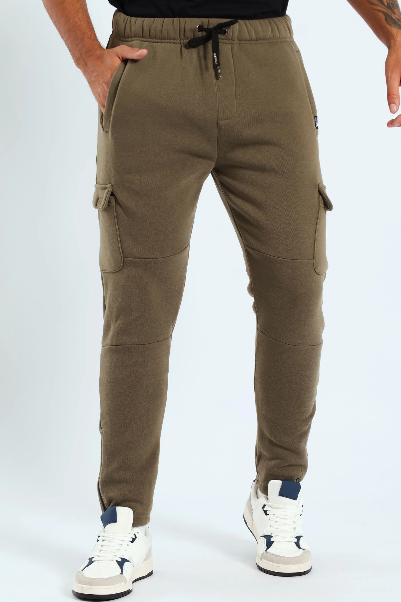 Patch Fleece Joggrer - Olive HypoallergenicFabric