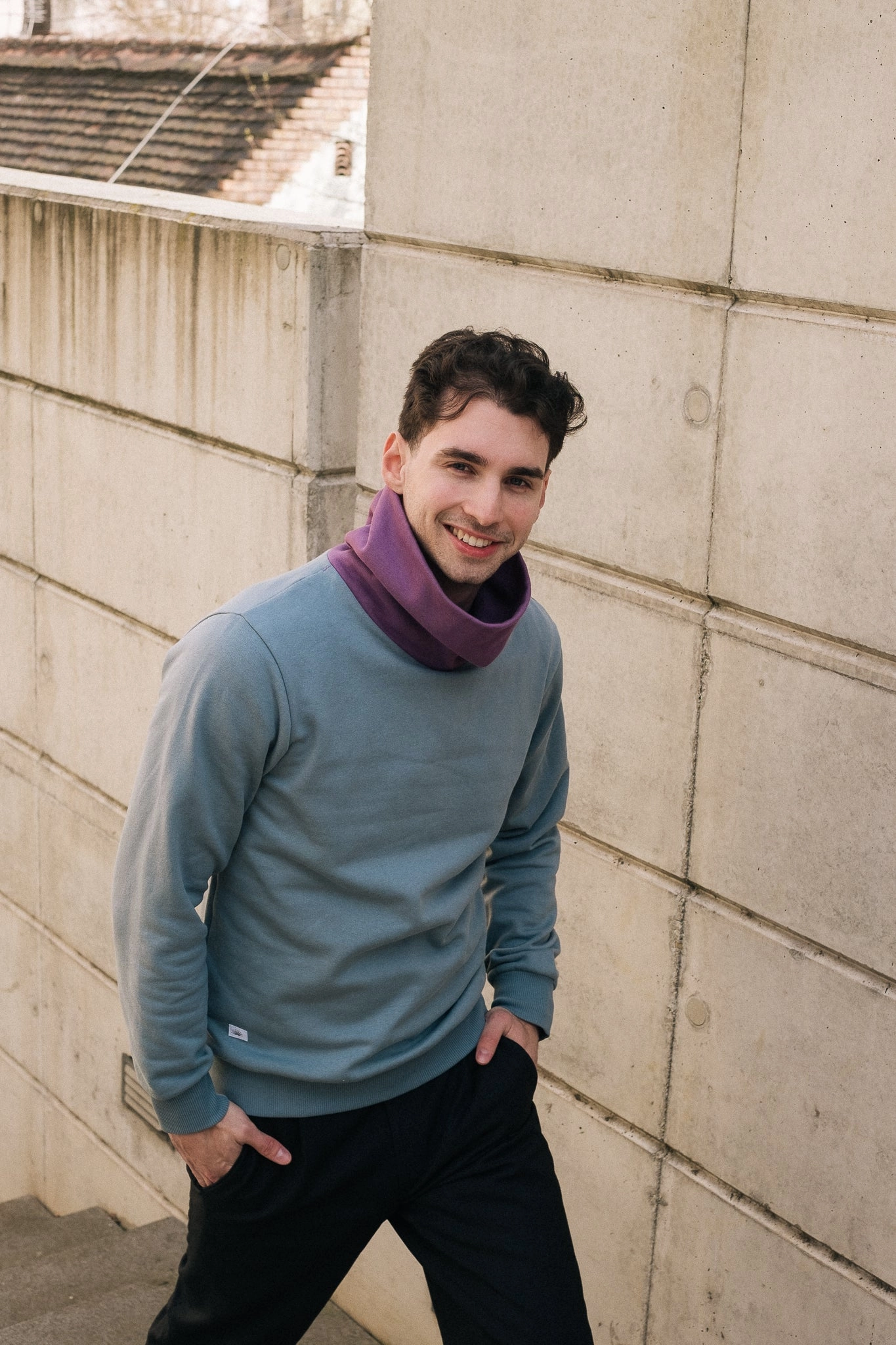 COLORBLOCK FUNNELNECK / AIR / GRAPE Street Fashion