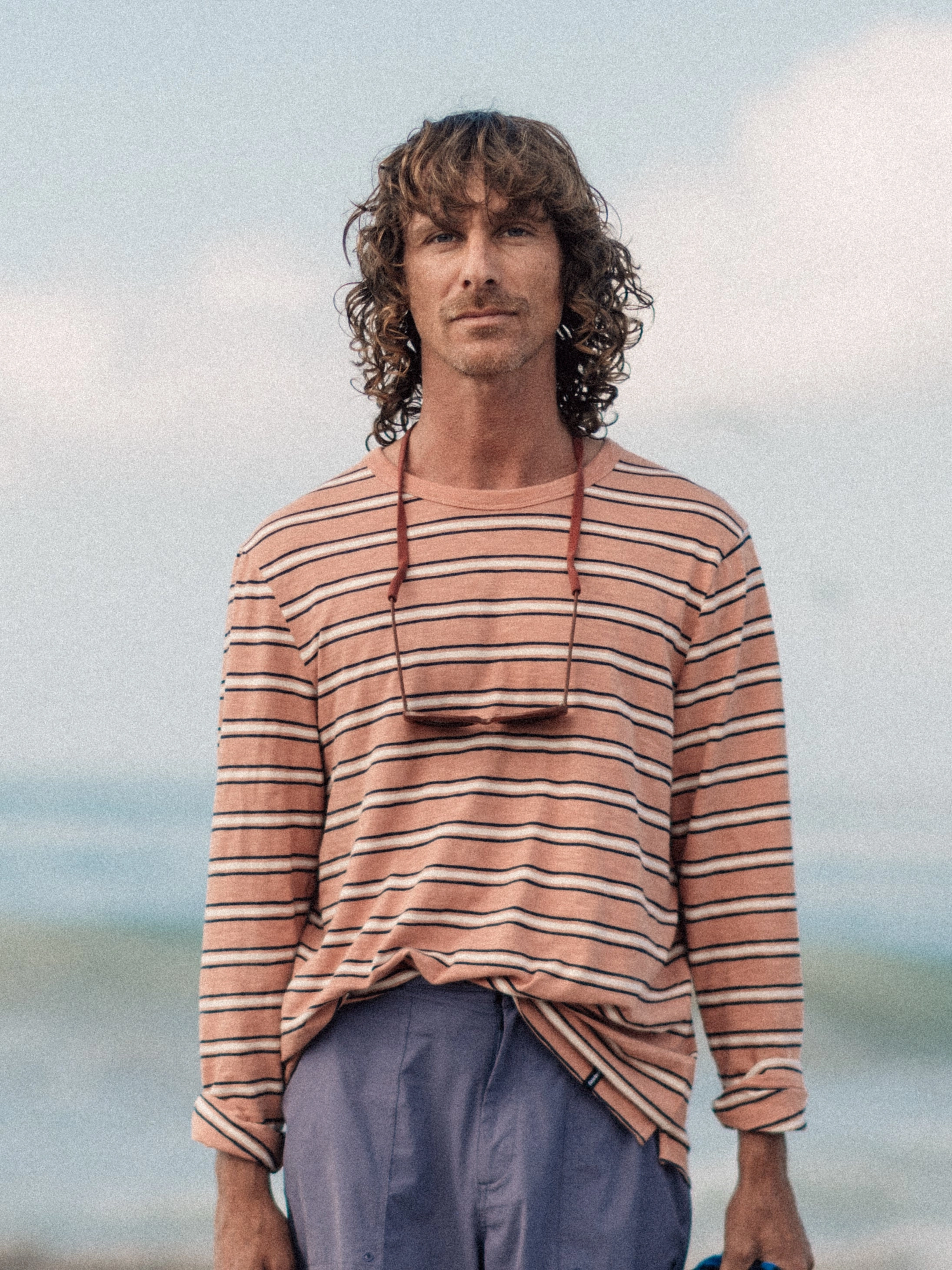 Street Trend Look Men's Channel Stripe Long Sleeve T-Shirt