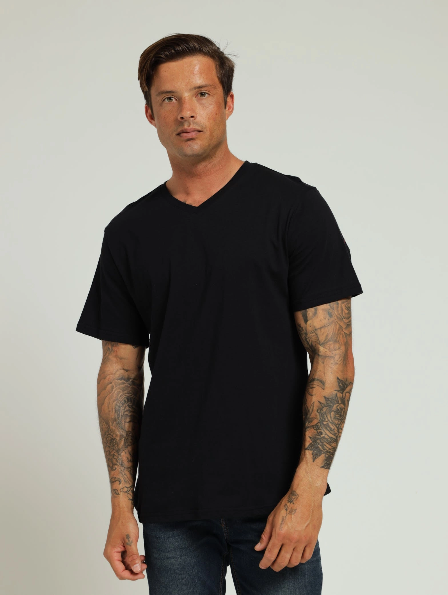 Basic V-Neck Tee - Black Airflow Ventilation System Lightweight Material