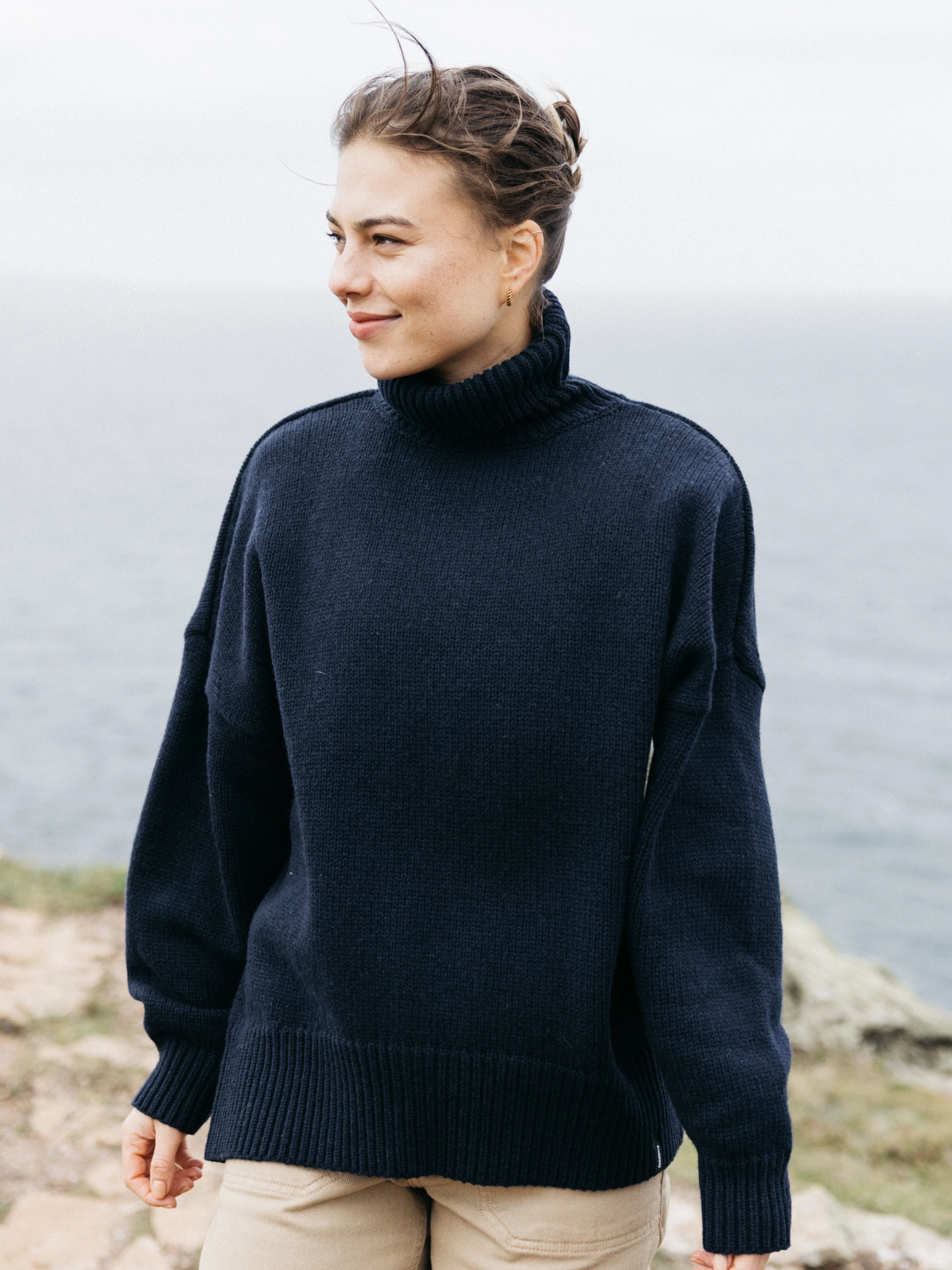 Low Impact Manufacturing Classic Warmth Women's Eyre Roll Neck Knit Jumper