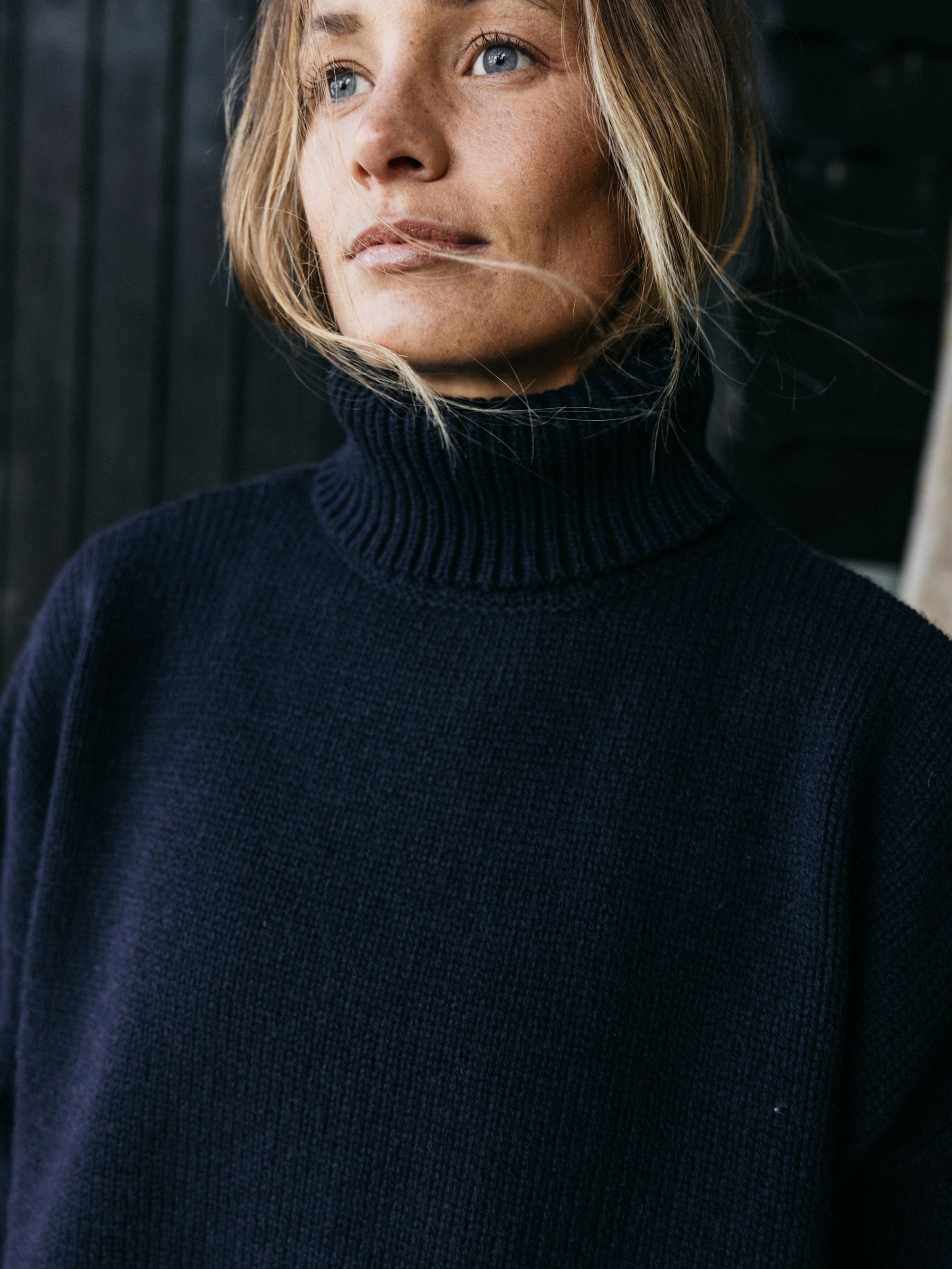 Women's Eyre Roll Neck Knit Jumper Layered Cuff