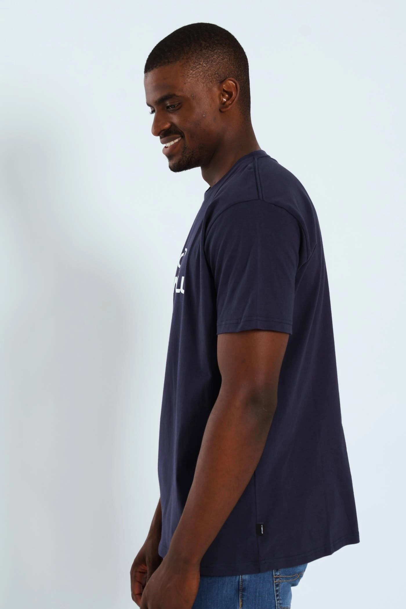 Locked Up Tee - Navy Lace trim