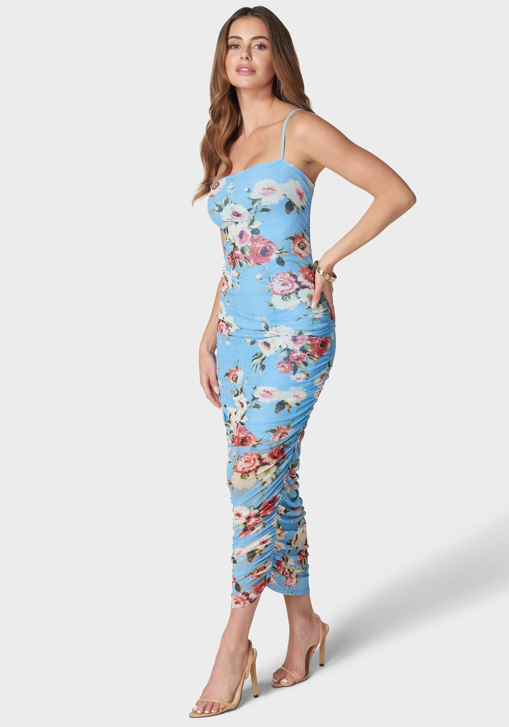 Floral Tube Mesh Dress Comfortable Layering Occasion Wear