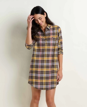 Body Flow Machine-washable Re-Form Flannel Shirtdress