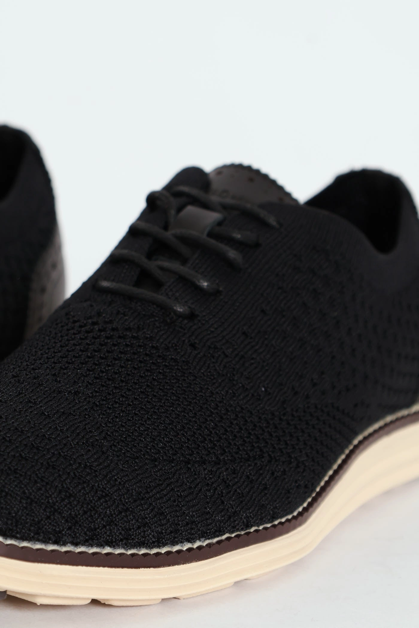 Flye Knit Smart Casual Lace Up Shoe - Black Music Night standard fit