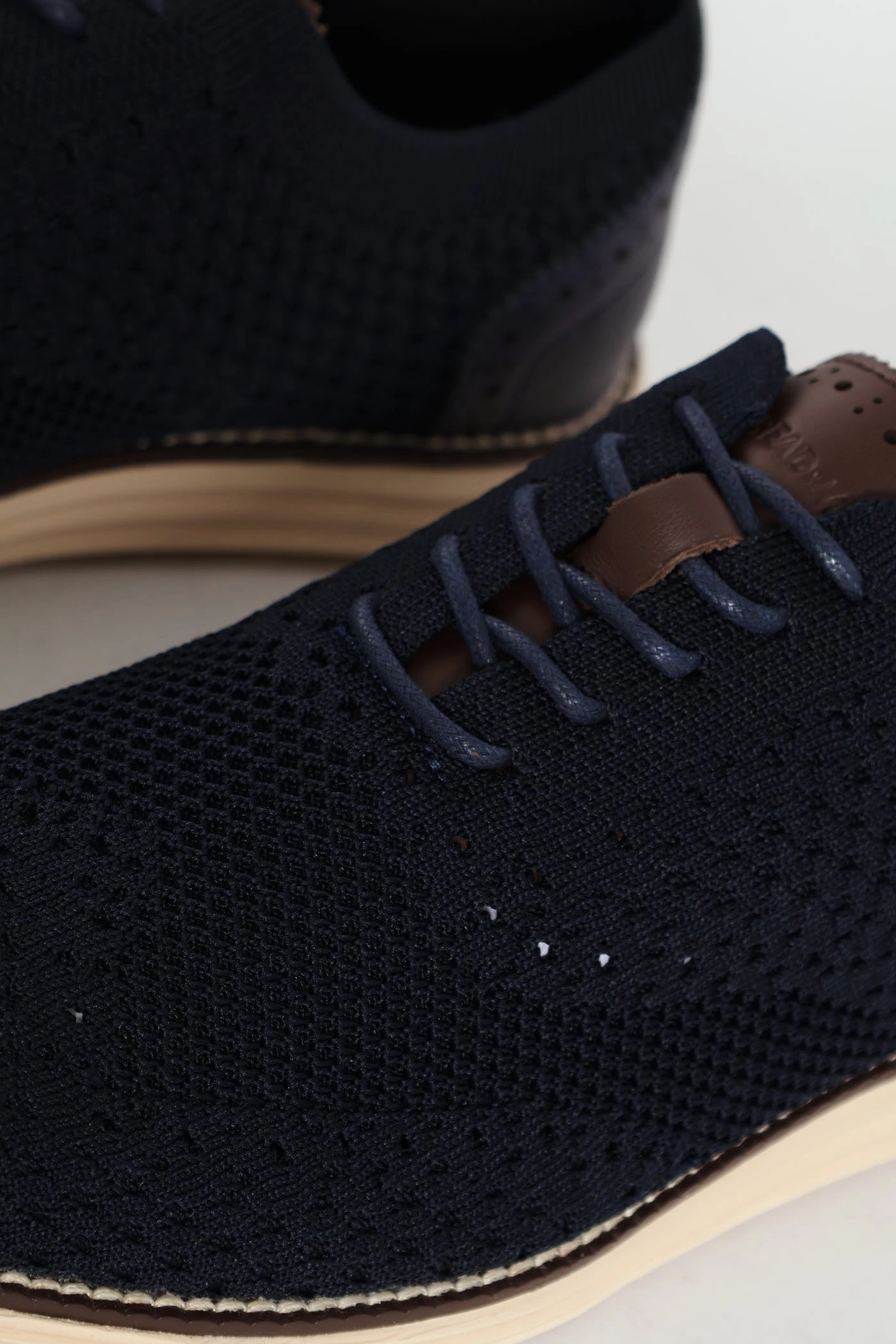 Flye Knit Smart Casual Lace Up Shoe - Navy Hybrid Workday