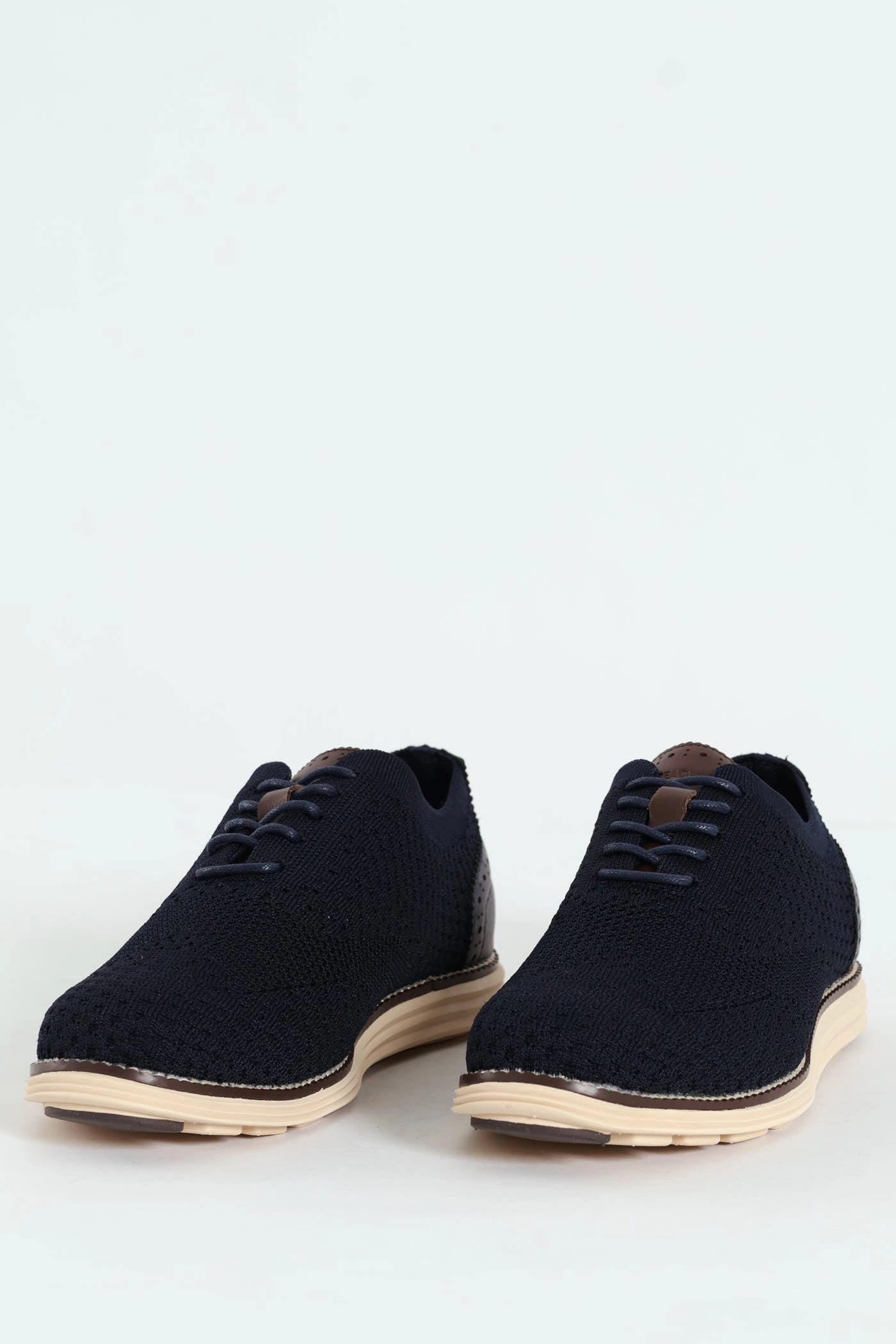Corporate Formal Flye Knit Smart Casual Lace Up Shoe - Navy