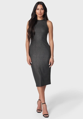 Grace Walk Foil Rib Sleeveless Maxi Dress