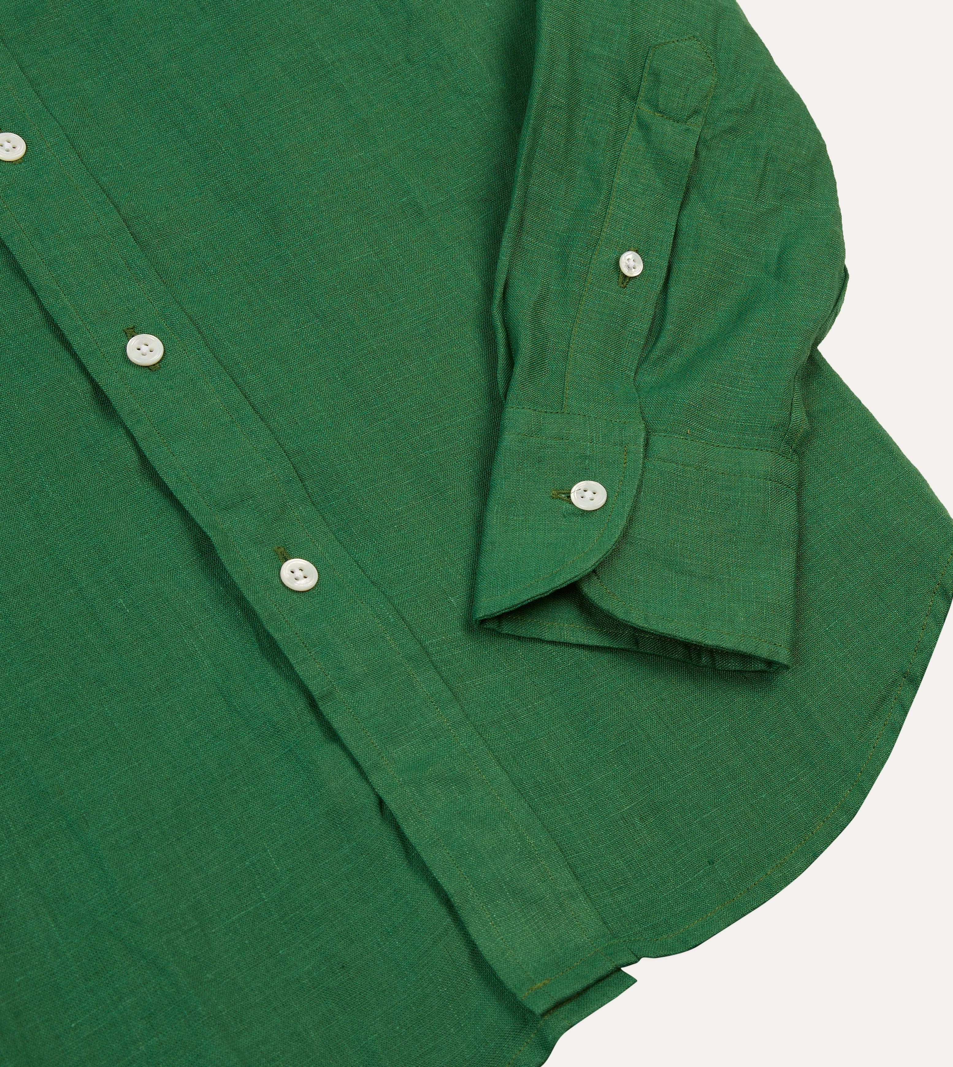 Modern Look Forest Green Linen Spread Collar Shirt