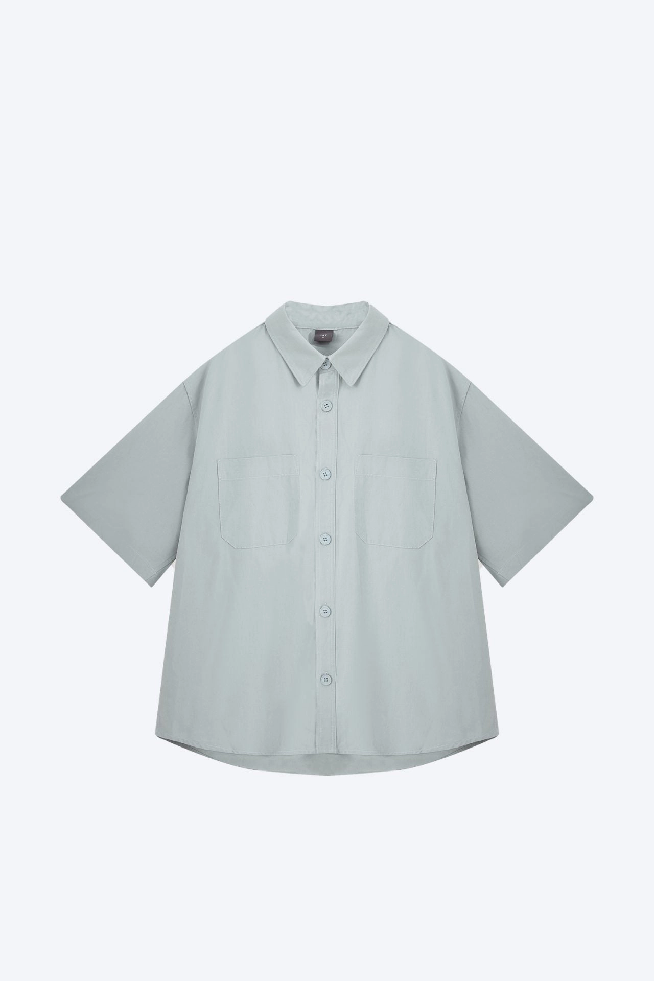 Raw Hem Finish Cozy and Light Casual Dual Pocket Shirt - Platinum [AT]