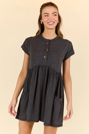 Whats The Occasion Black Button Knit Dress SALE Golden Scene