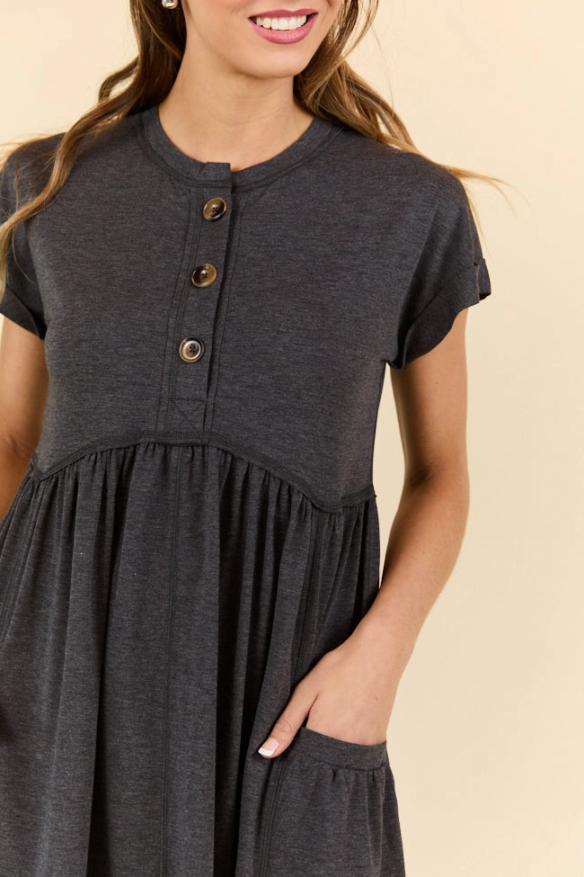 Whats The Occasion Black Button Knit Dress SALE Street Elegance