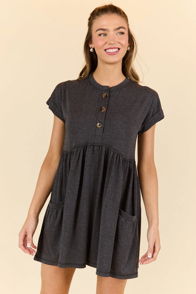 Whats The Occasion Black Button Knit Dress SALE Golden Scene