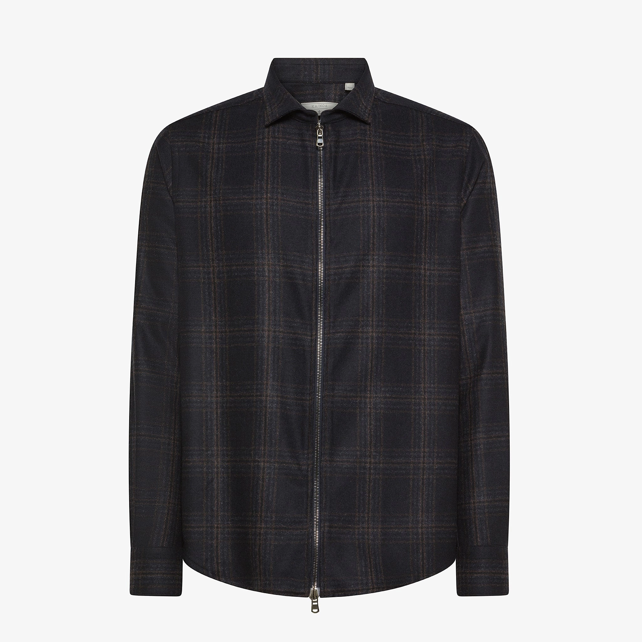 Effortless Comfort Lucas zip shirt in Wool and Cash Check