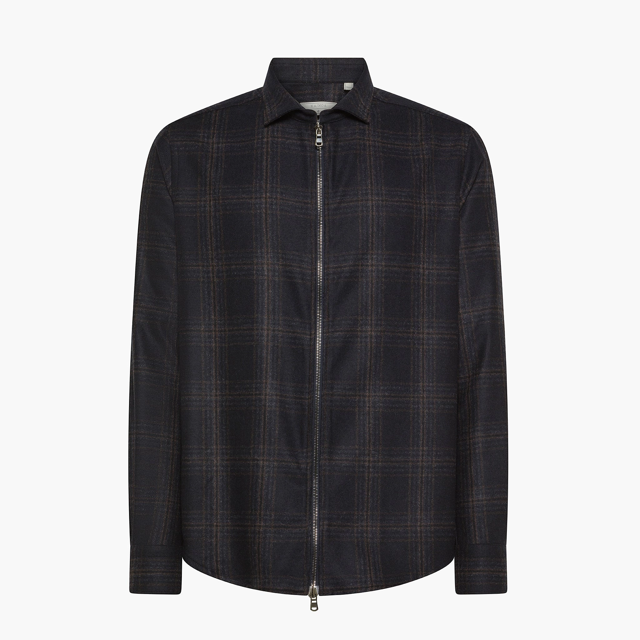 Lucas zip shirt in Wool and Cash Check Classic Smart